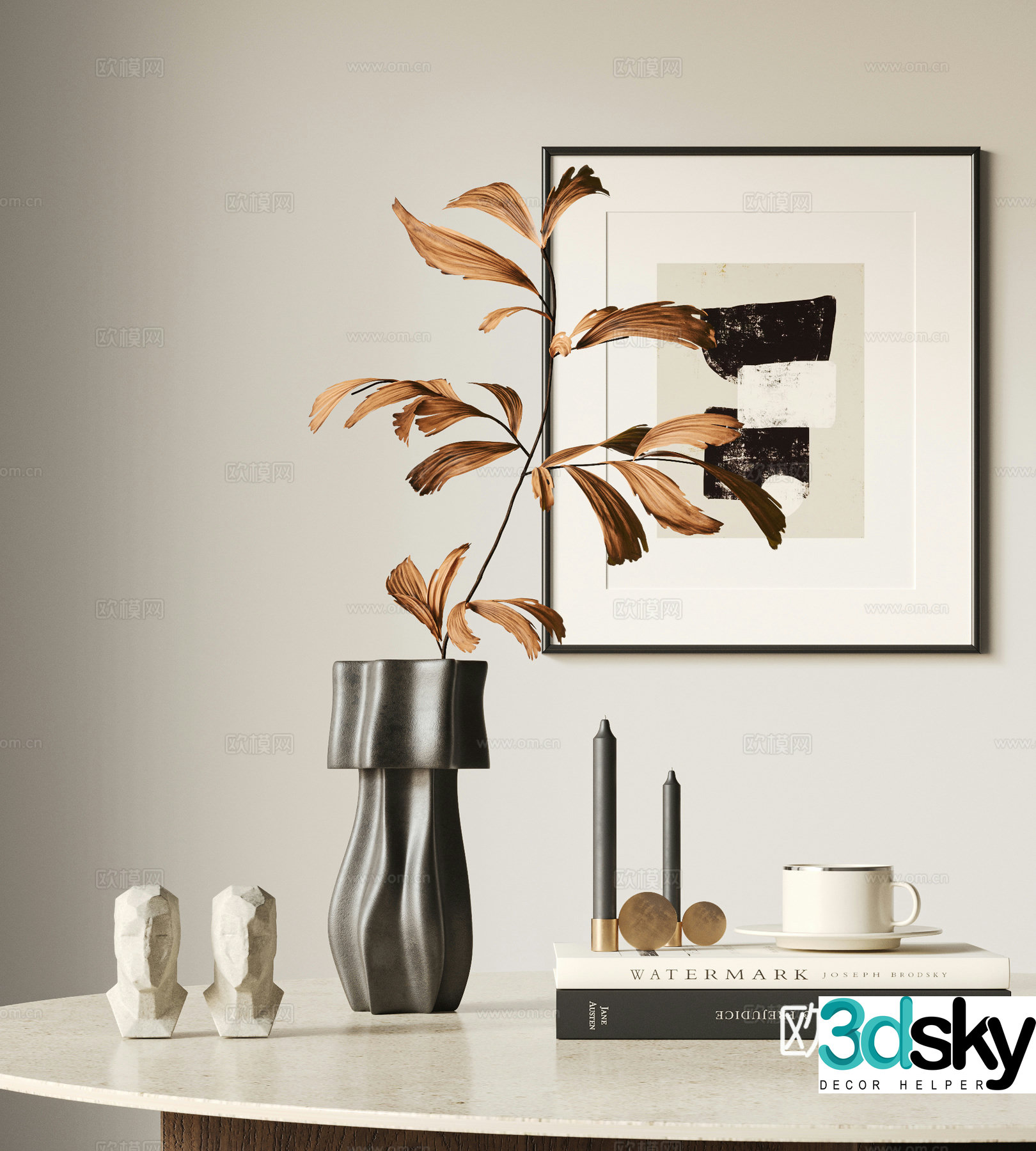Waverly vase ornament combination Furniture ornament combination Jewelry ornament combination Furniture vase 3D model