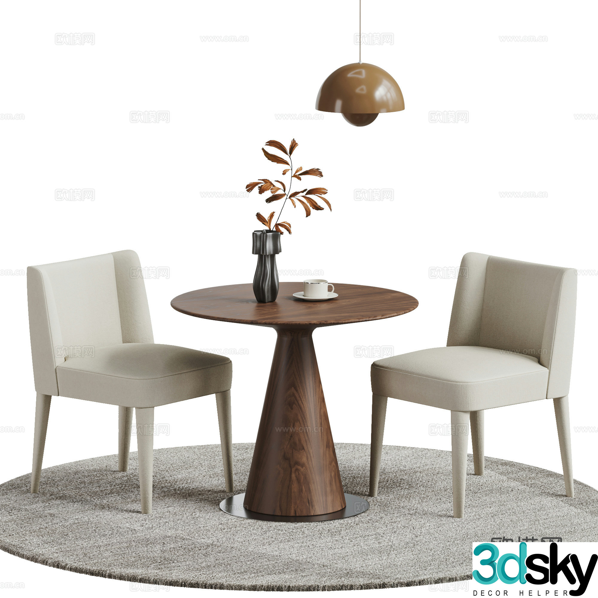molteni&c modern leisure table and chair negotiation table and chair coffee table and chair negotiation table and chair 3d model