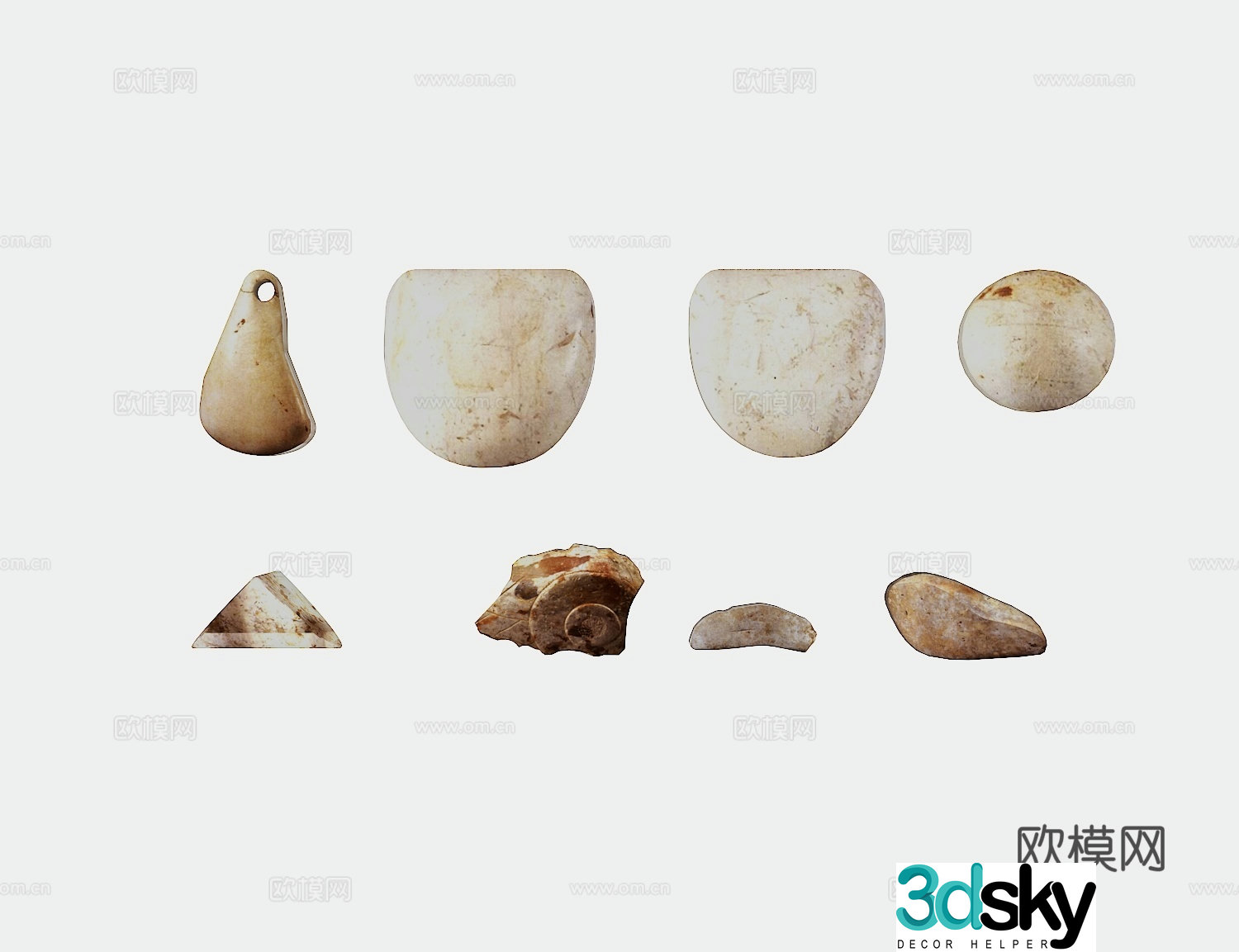 Cultural Relics Jade Stone Artifacts Ancient Cultural Relics 3D Model