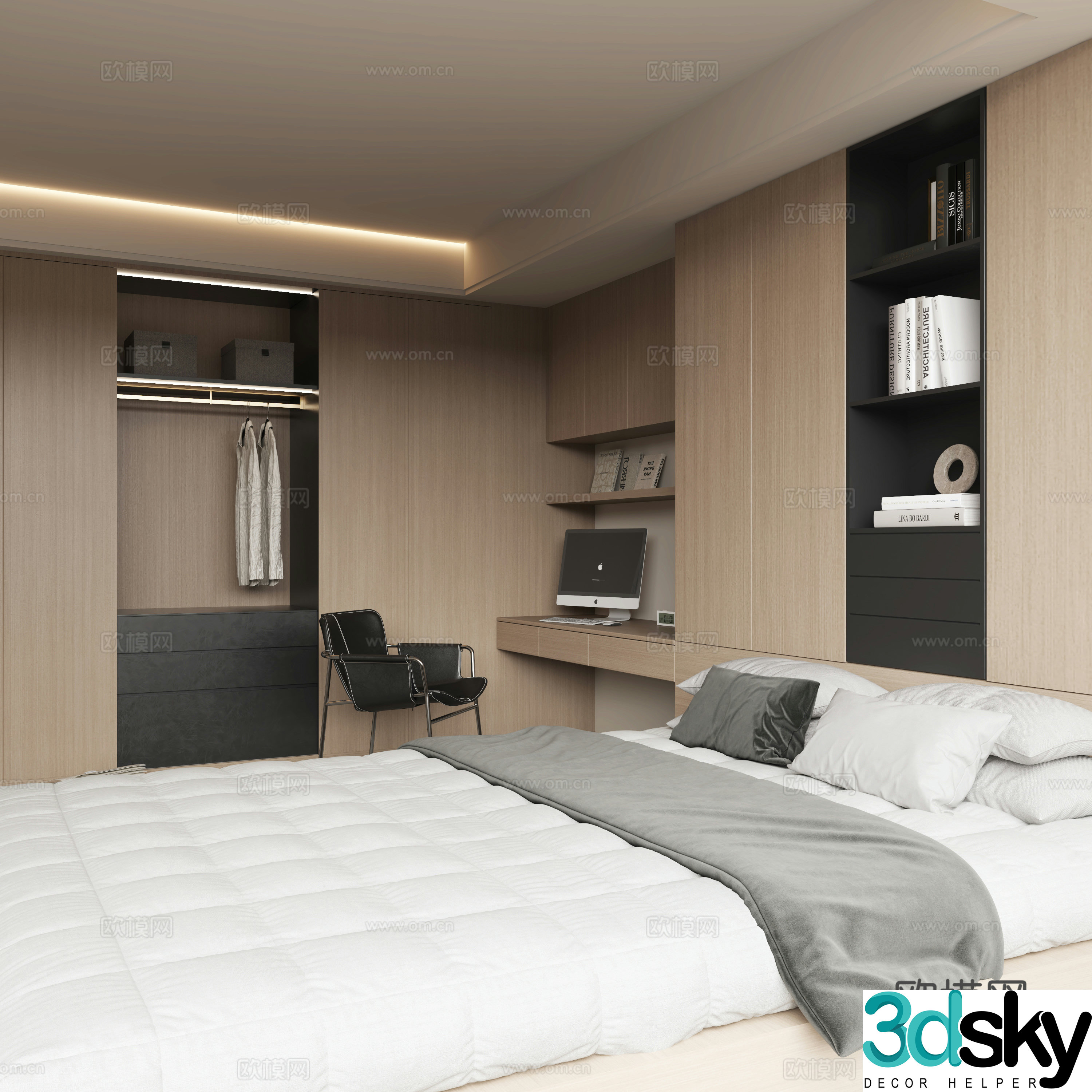 Modern tatami bedroom 3d model