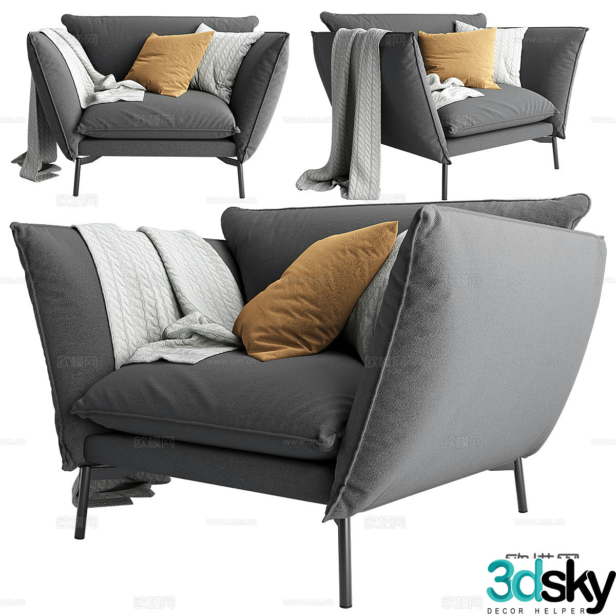 Single sofa 3d model