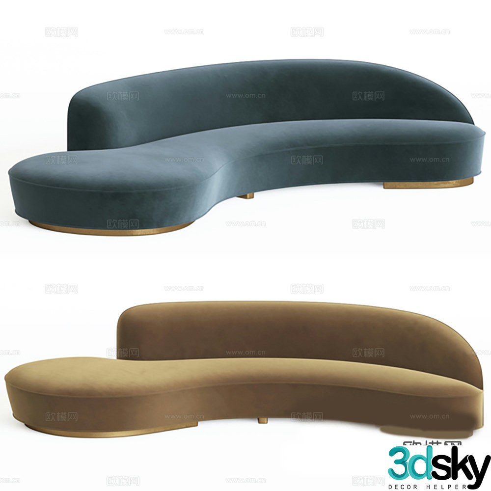 Sofa Multi-person sofa Curved sofa 3d model