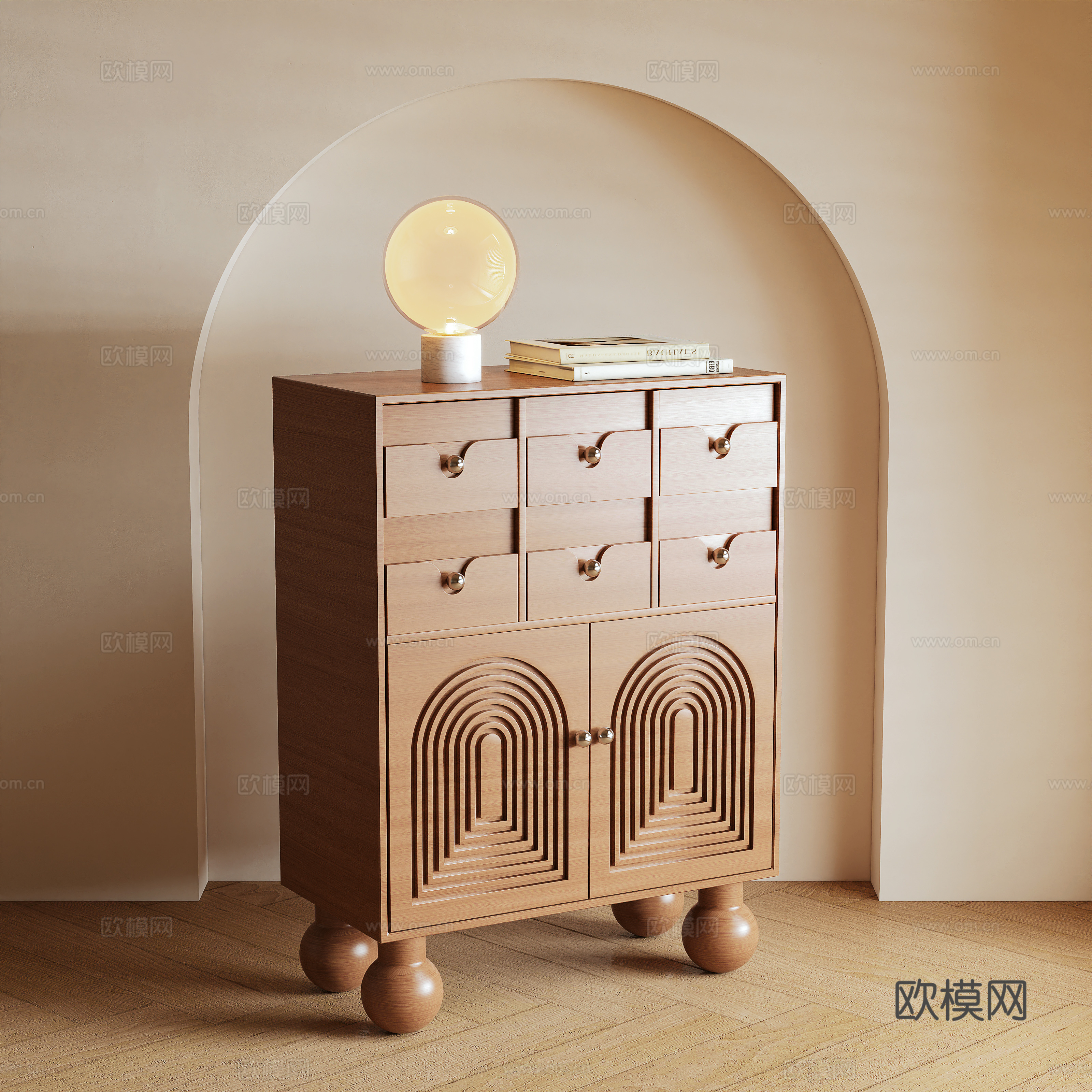 Log wind storage cabinet side cabinet 3d model