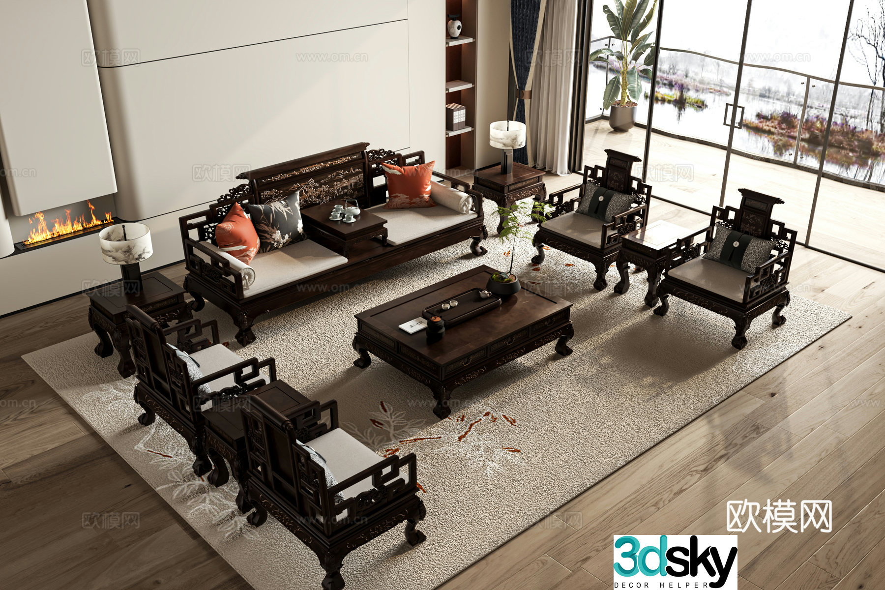 New Chinese style sofa 3D model