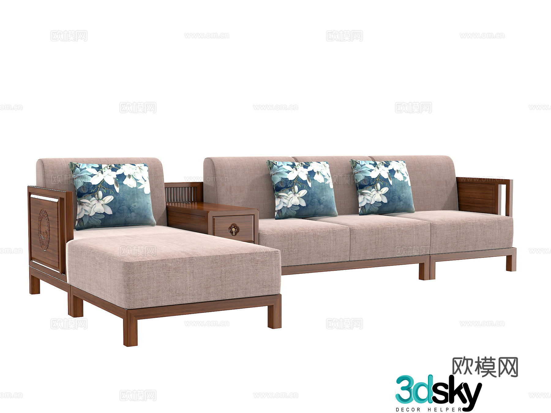 New Chinese sofa combination 3D model