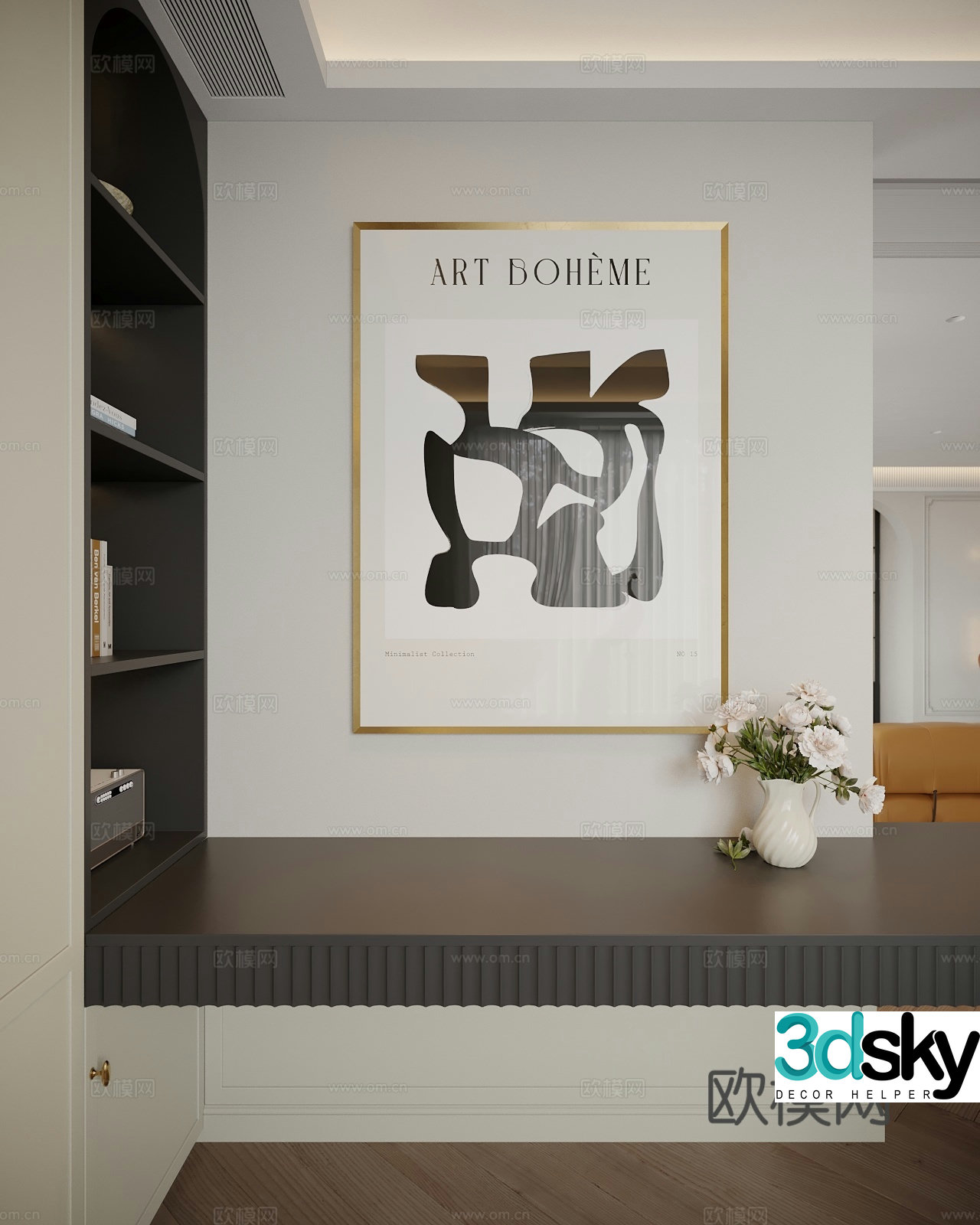 Modern light luxury decorative paintings 3D model