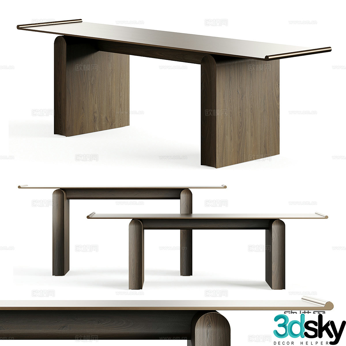 New Chinese style light luxury entrance table end viewing platform 3D model