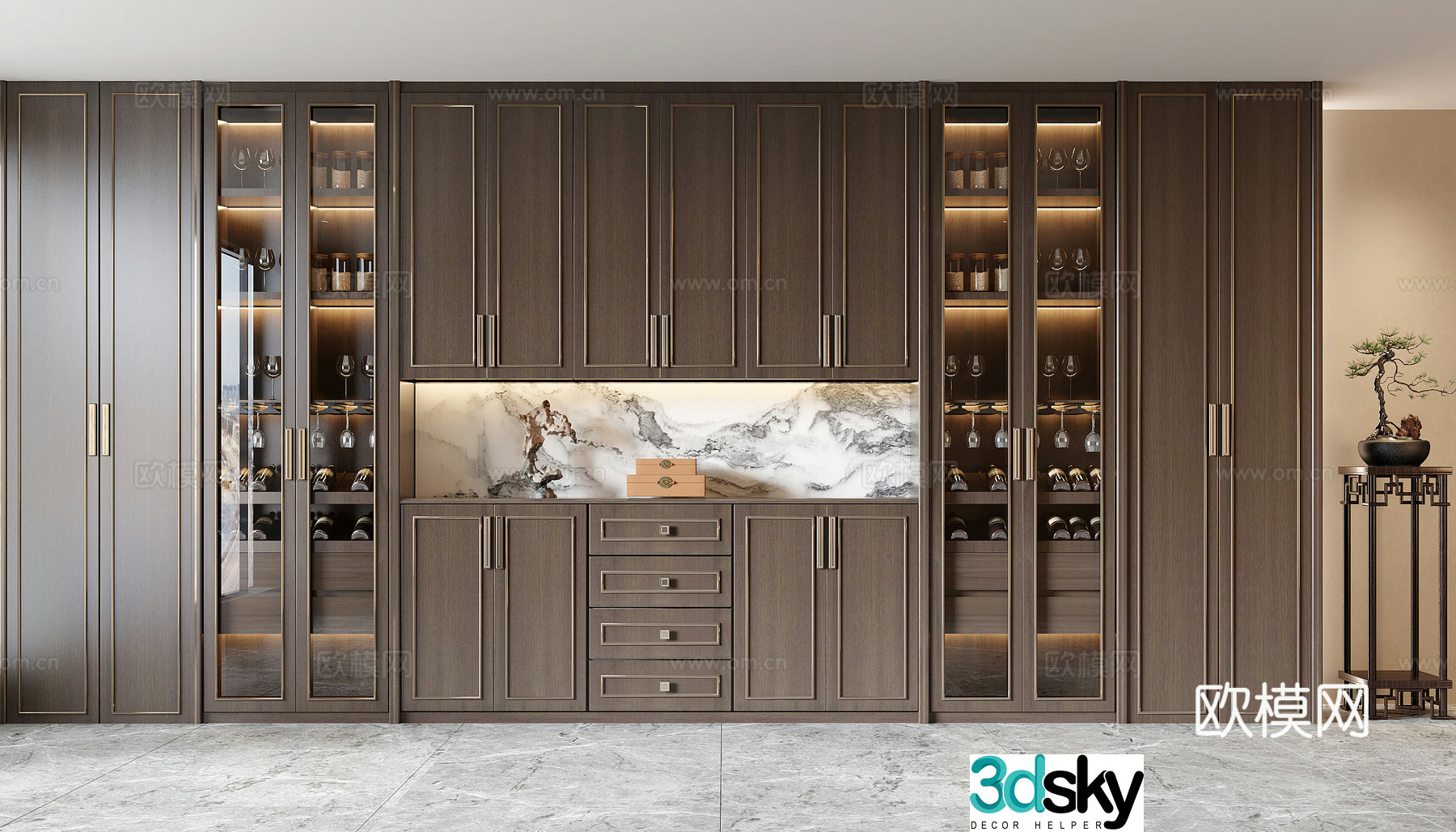 New Chinese wine cabinet 3D model