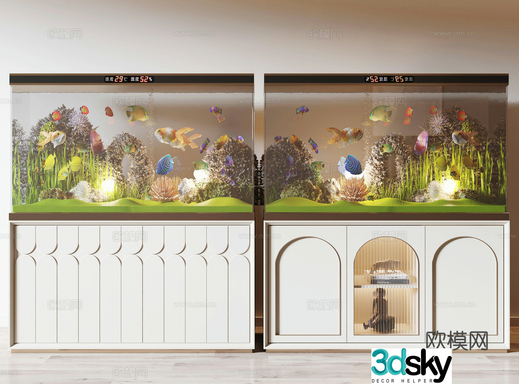 Creamy Fish Tank 3D Model