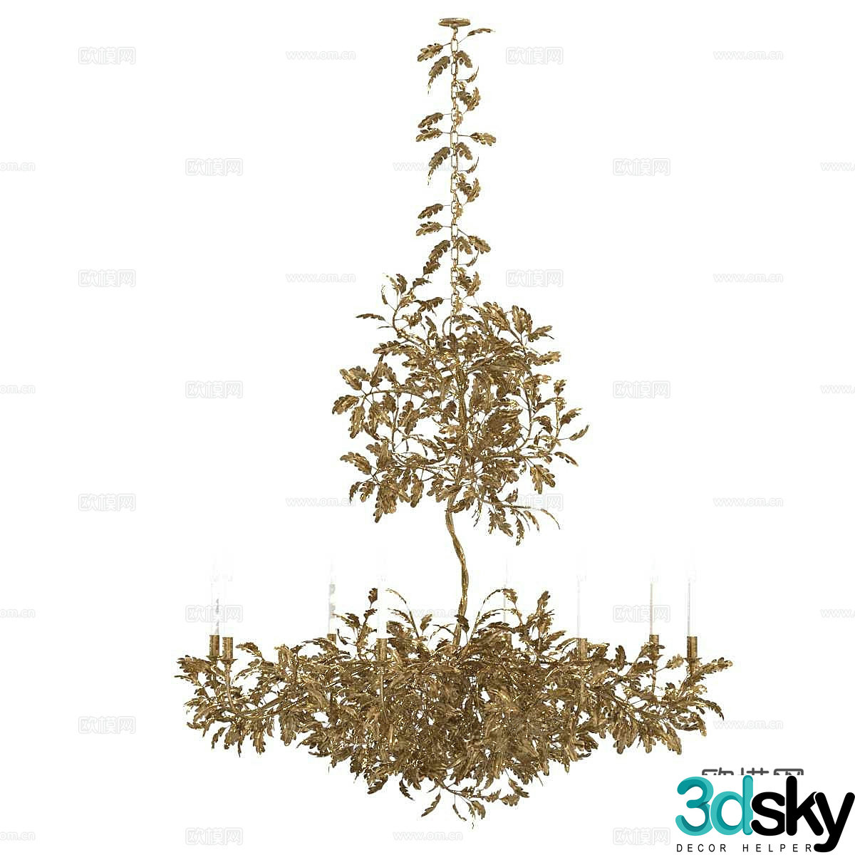 French light luxury chandelier 3d model