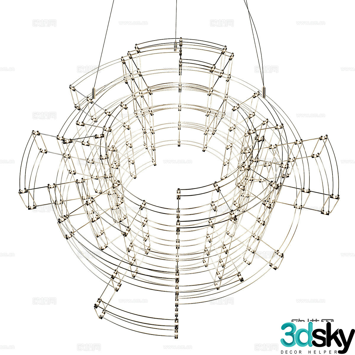 Modern simple chandelier chandelier simple chandelier restaurant chandelier industrial chandelier 3d model