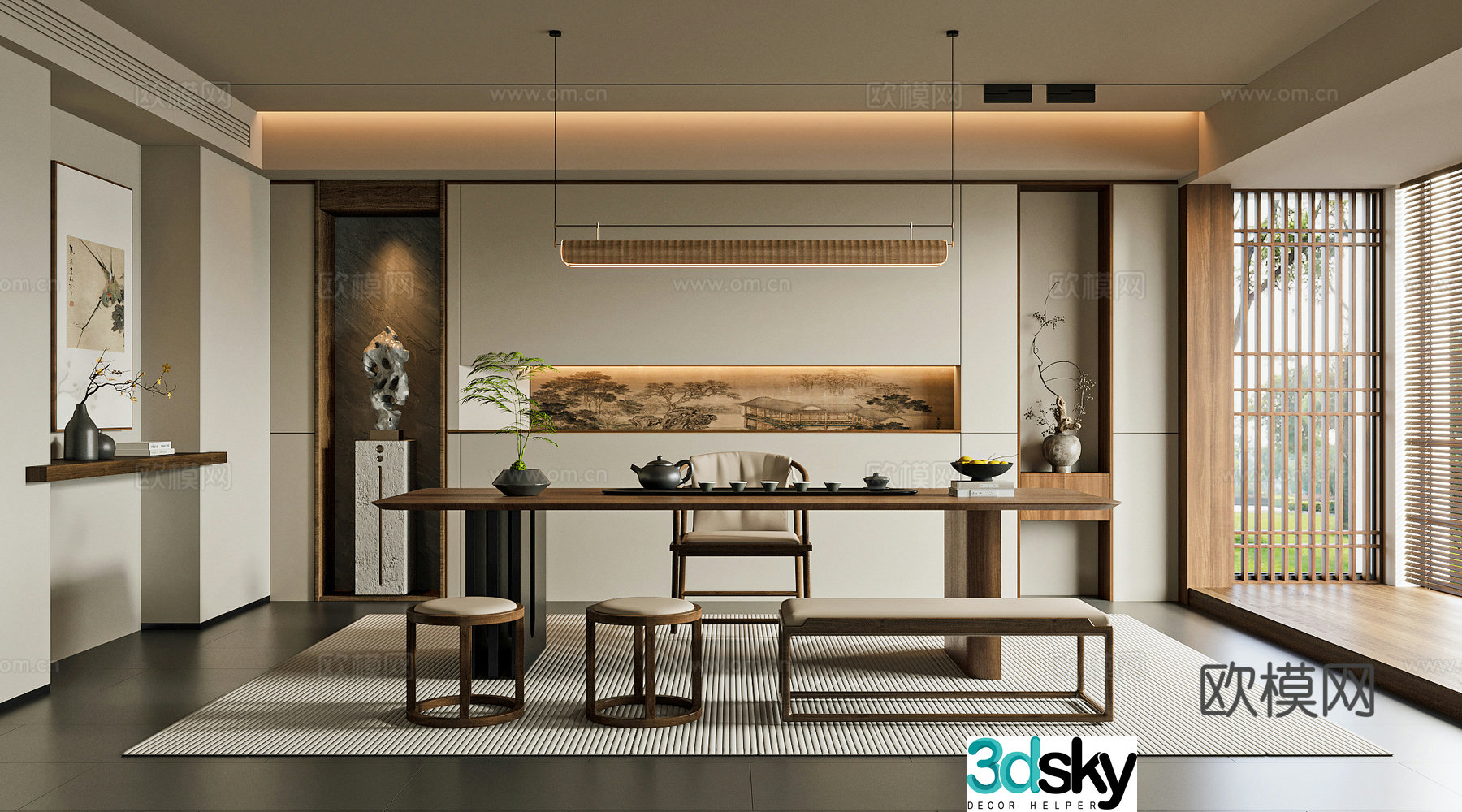 New Chinese tea room 3D model