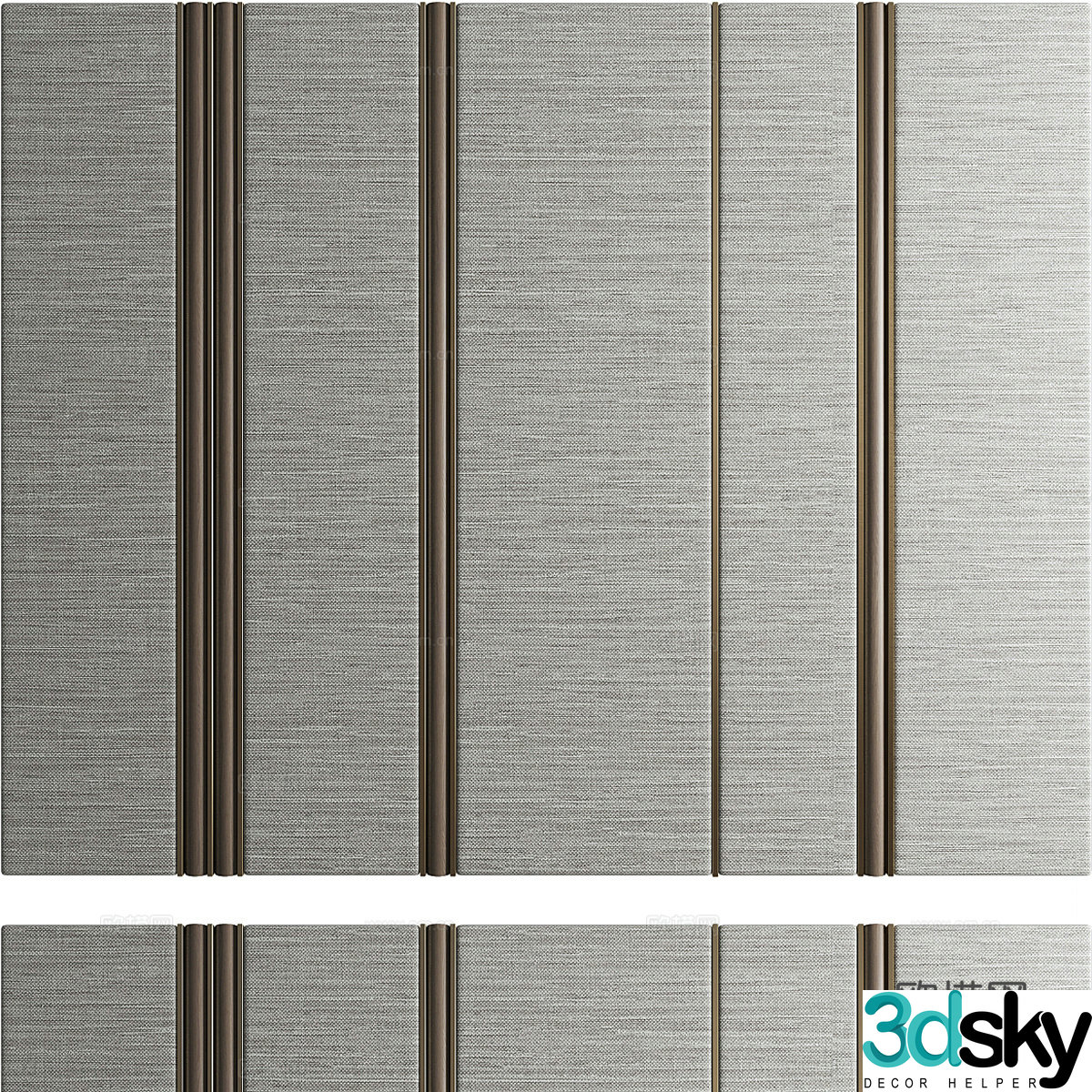 New Chinese style light luxury background wall 3D model