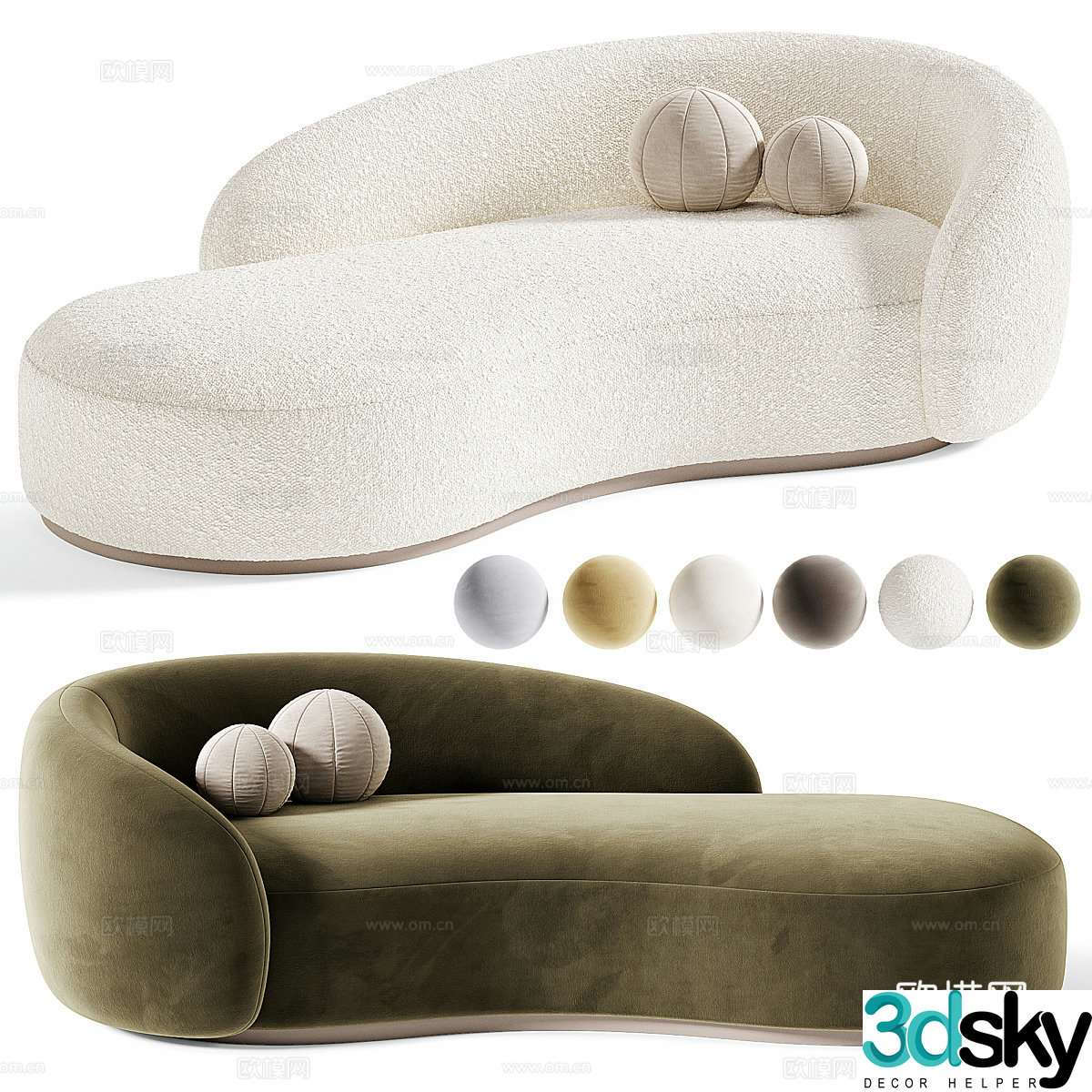 Modern Cream Style Eichholtz Bernd Sofa 3d Model
