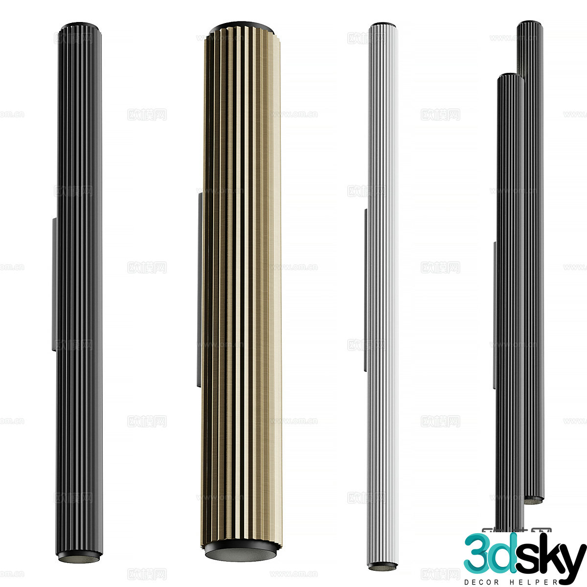Modern Italian minimalist long wall lamp 3D model