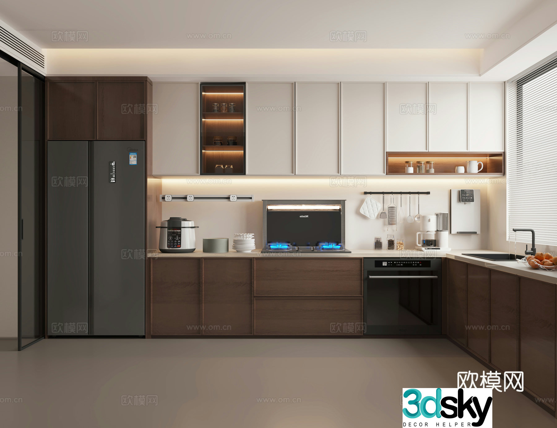 Wasabi Middle Style Kitchen 3D Model