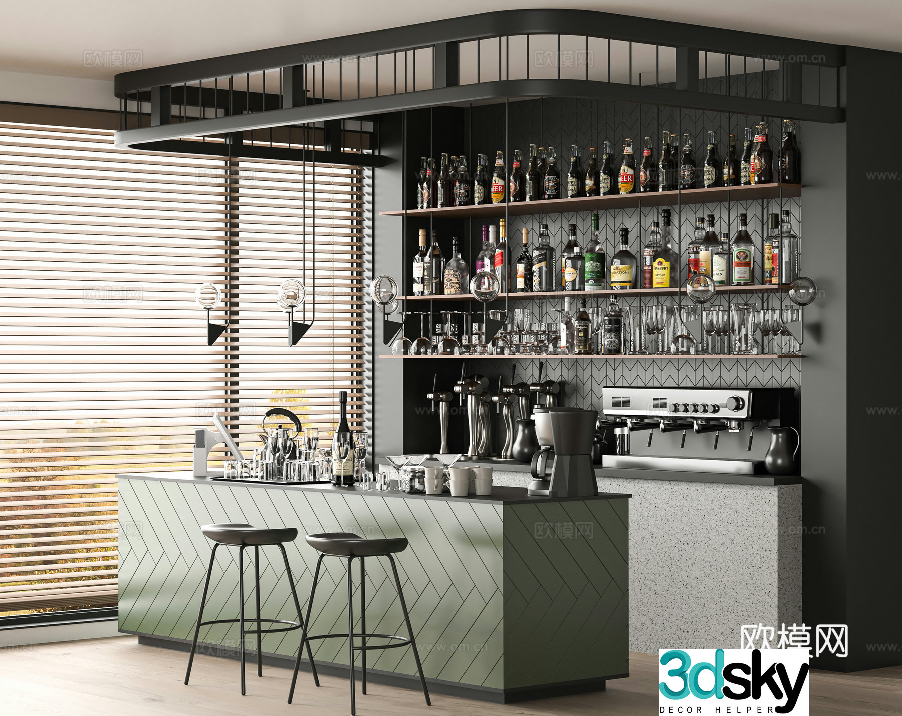 Modern cafe 3d model