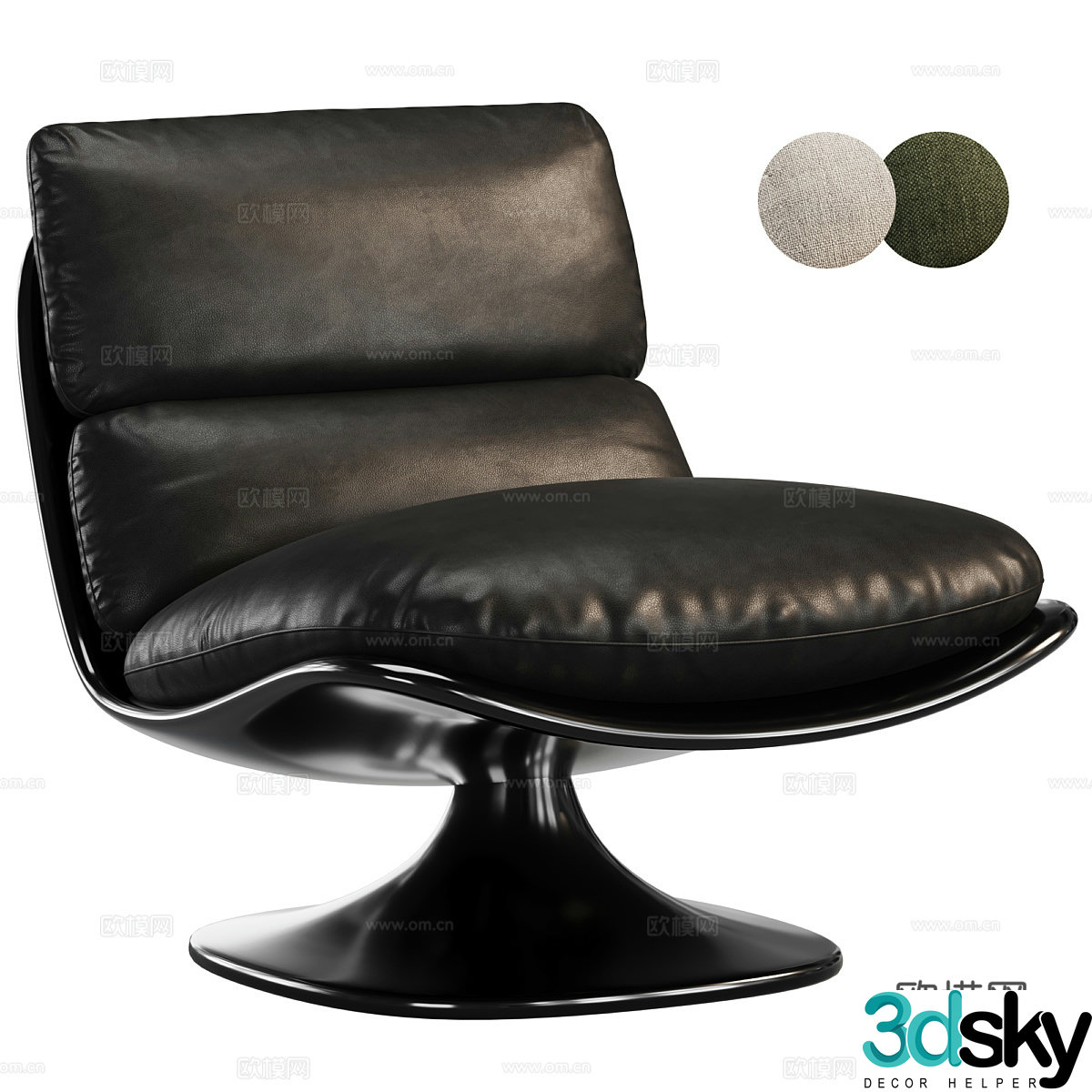 Modern Italian light luxury Pattie armchair 3d model