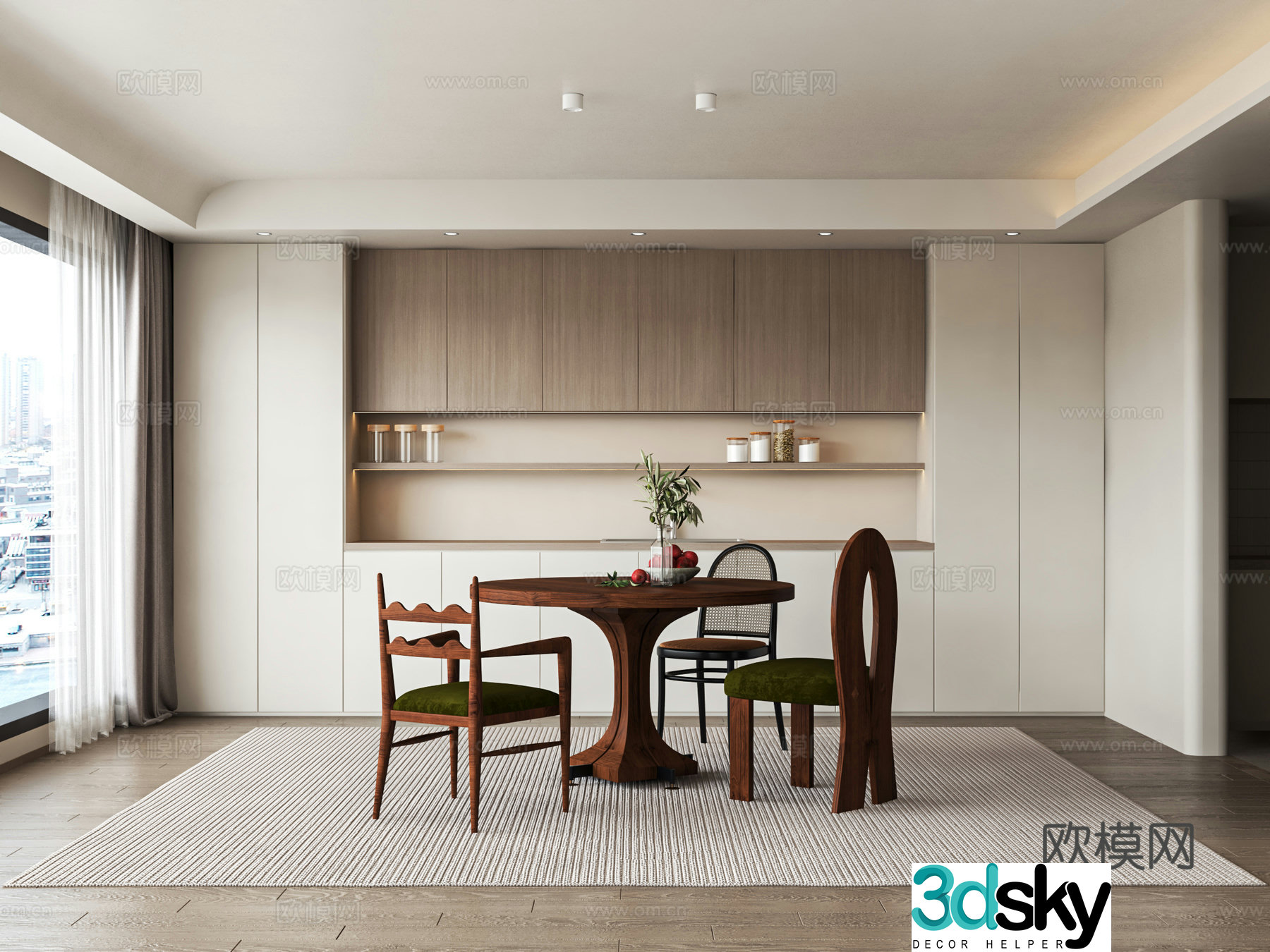 Modern style restaurant 3d model