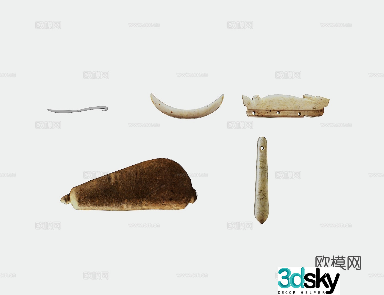 Cultural Relics Jade Stone Artifacts Ancient Cultural Relics 3D Model