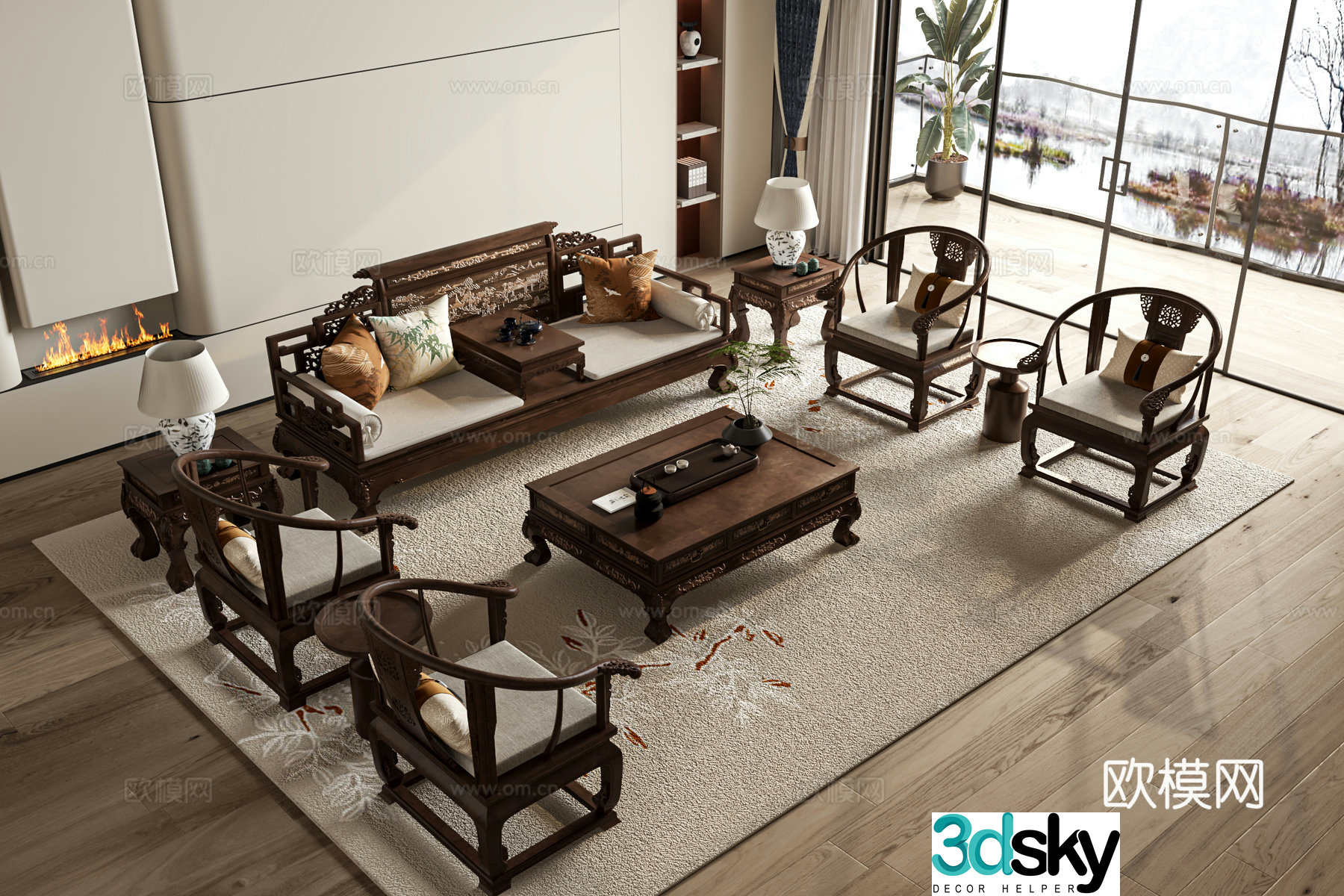 New Chinese style sofa 3D model