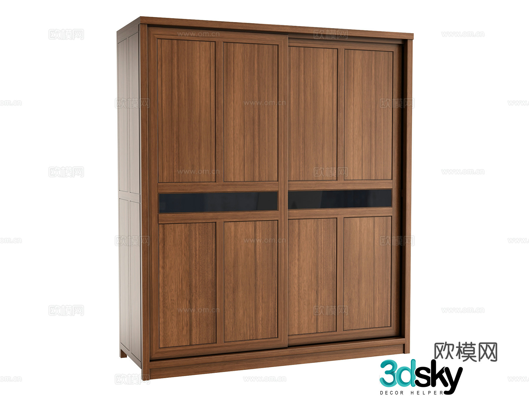 New Chinese style door wardrobe 3D model