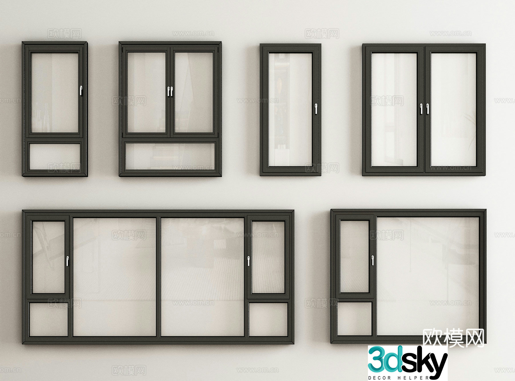 Window Floor to ceiling window Sliding window Casement window Window 3D model