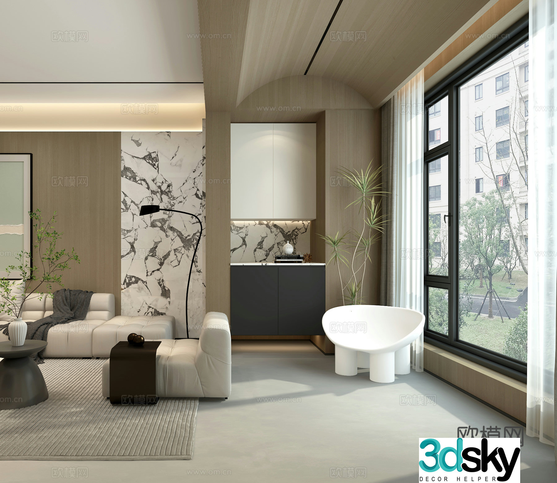 Modern balcony 3d model