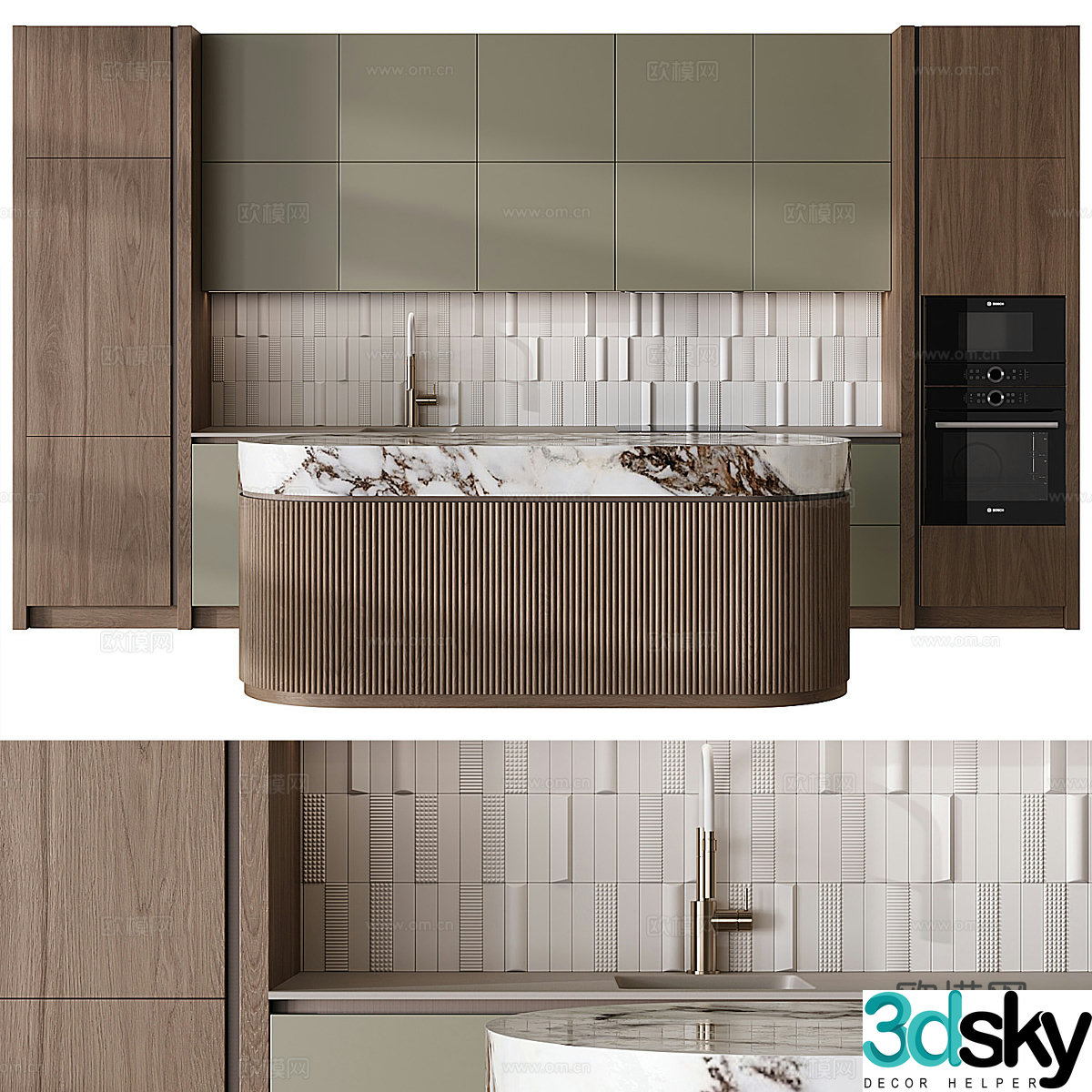 New Chinese style light luxury cabinet 3D model
