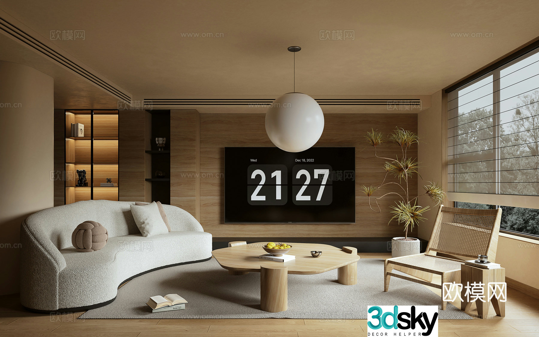 Log Wind Living Room 3D Model