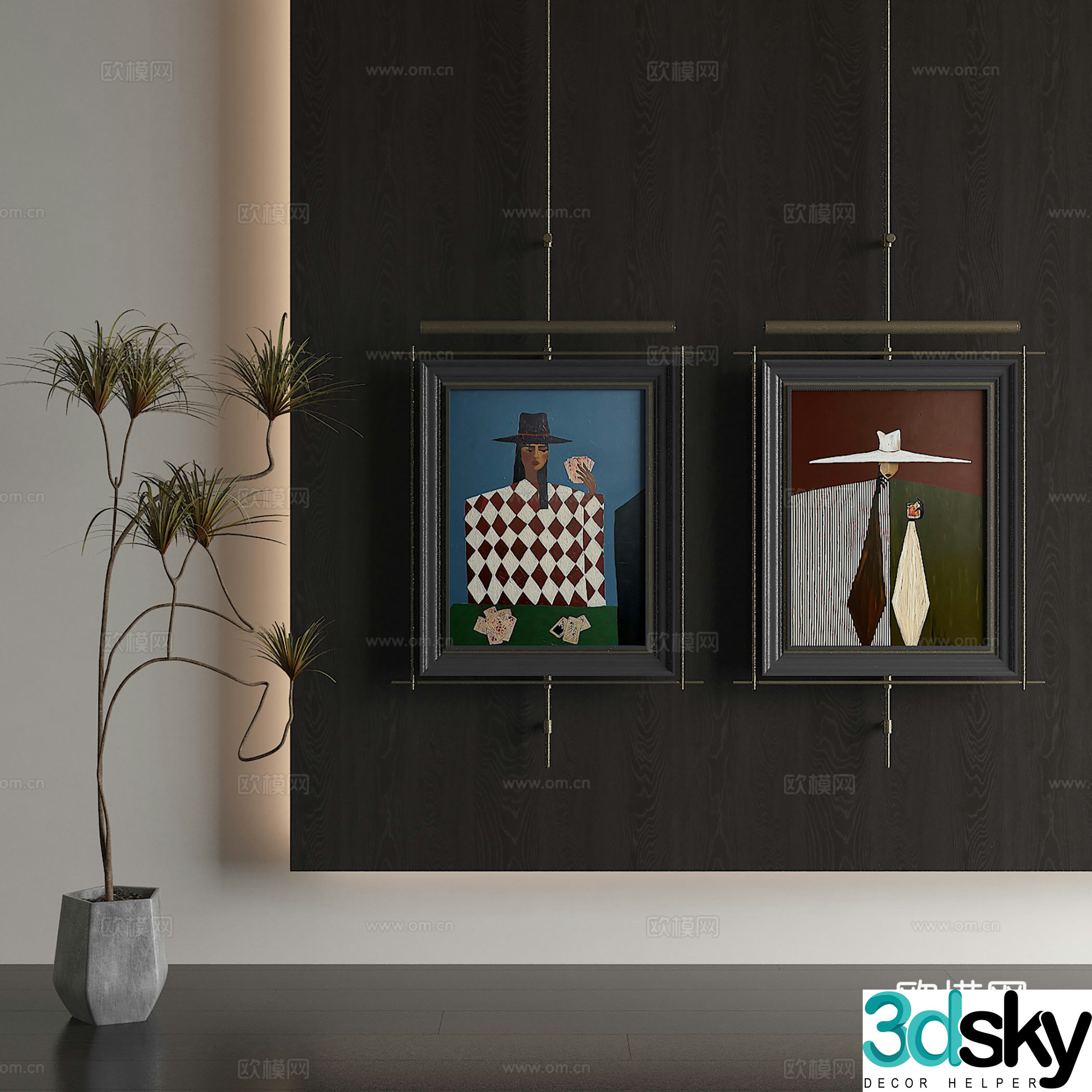 3D model of medieval style decorative painting