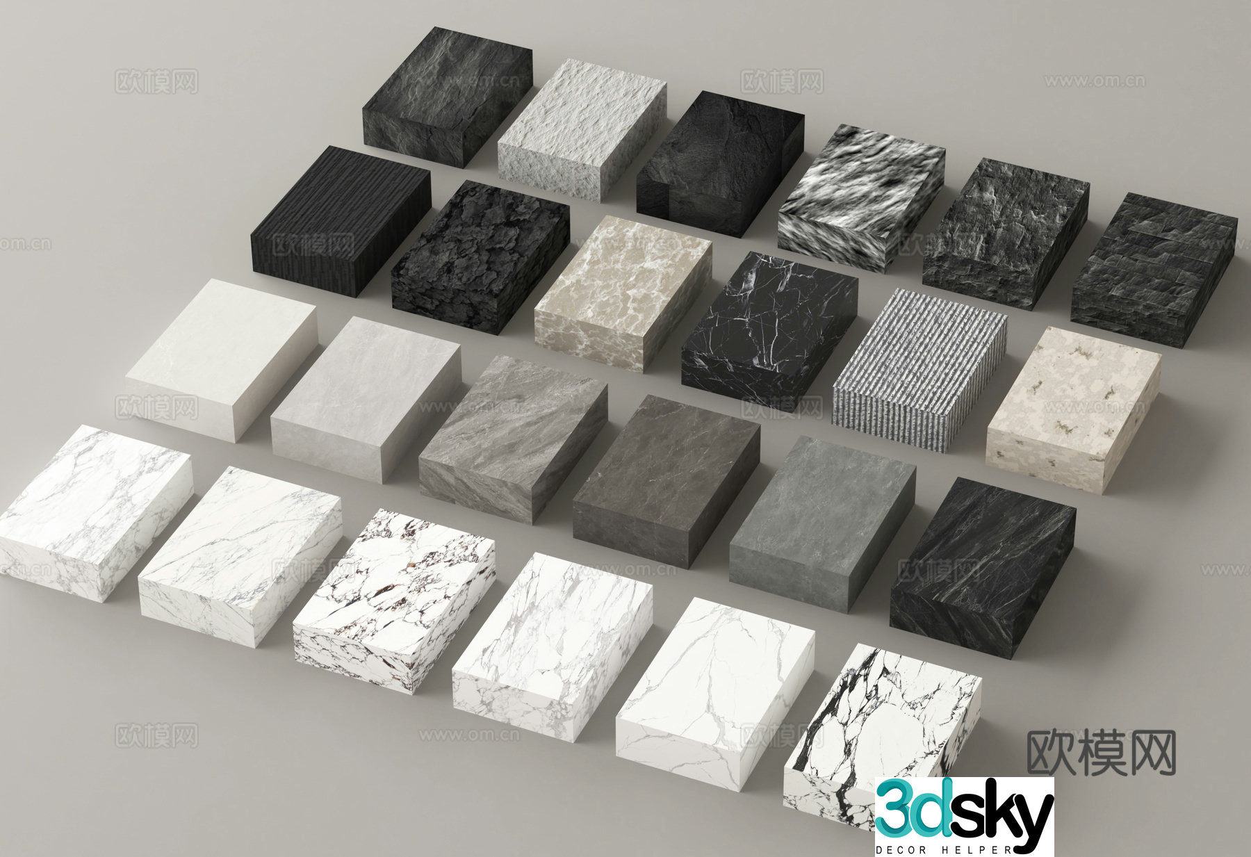Stone marble stone wall panel terrazzo background wall stone 3d model