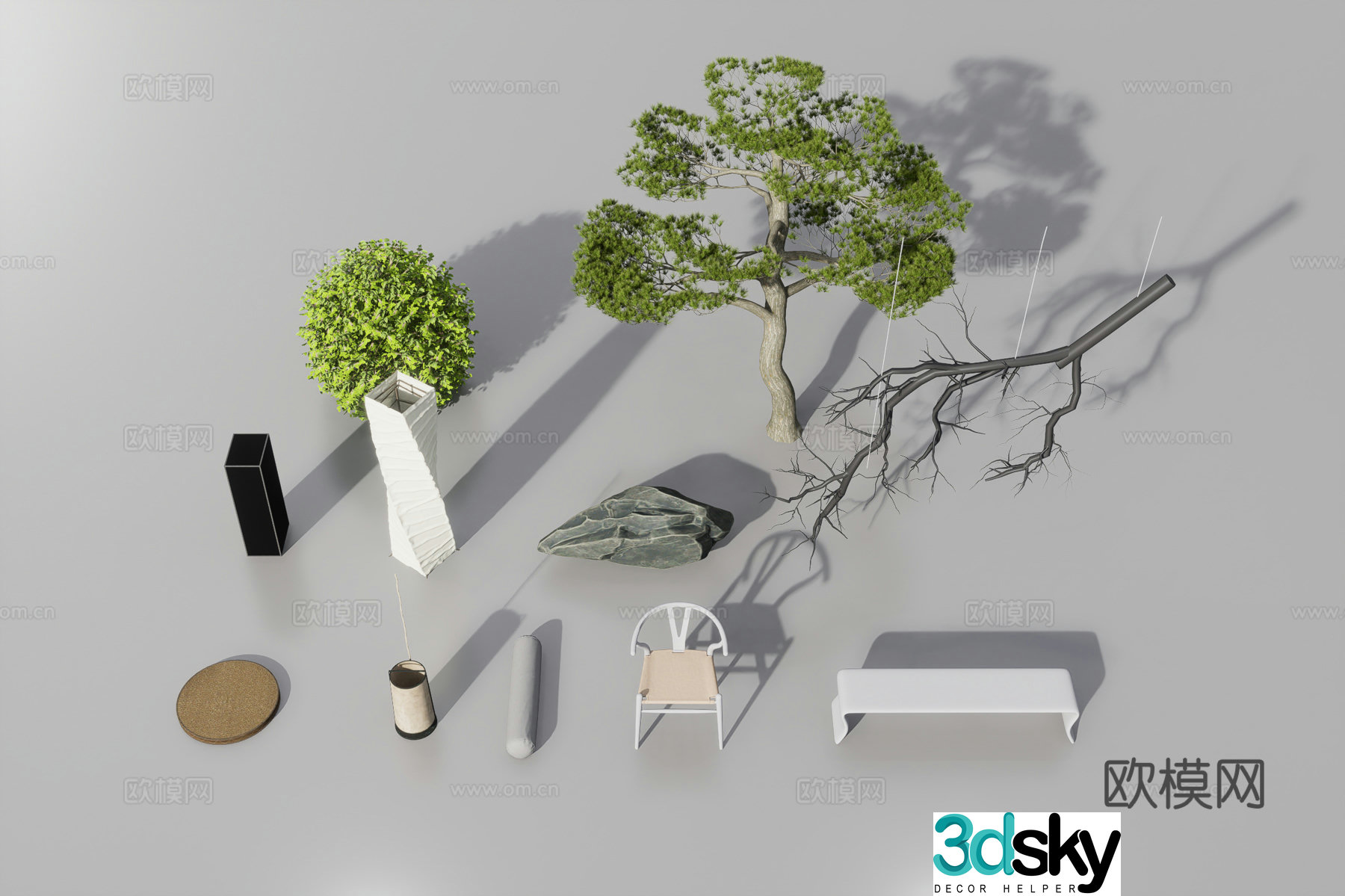 3d model of interior decoration items