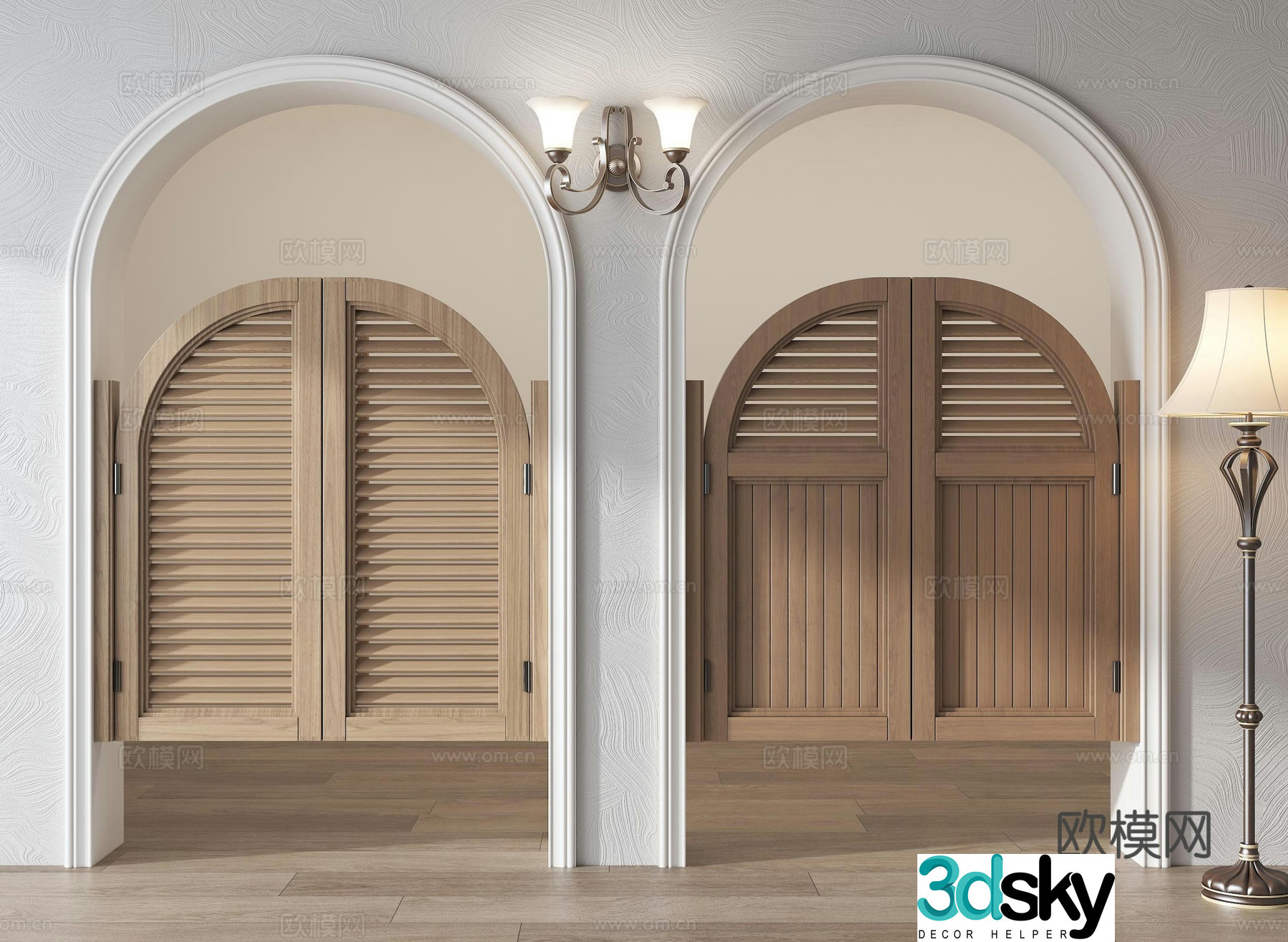 American French half-waist door Mediterranean pastoral cowboy door Half-waist door Courtyard door Fence door 3D model