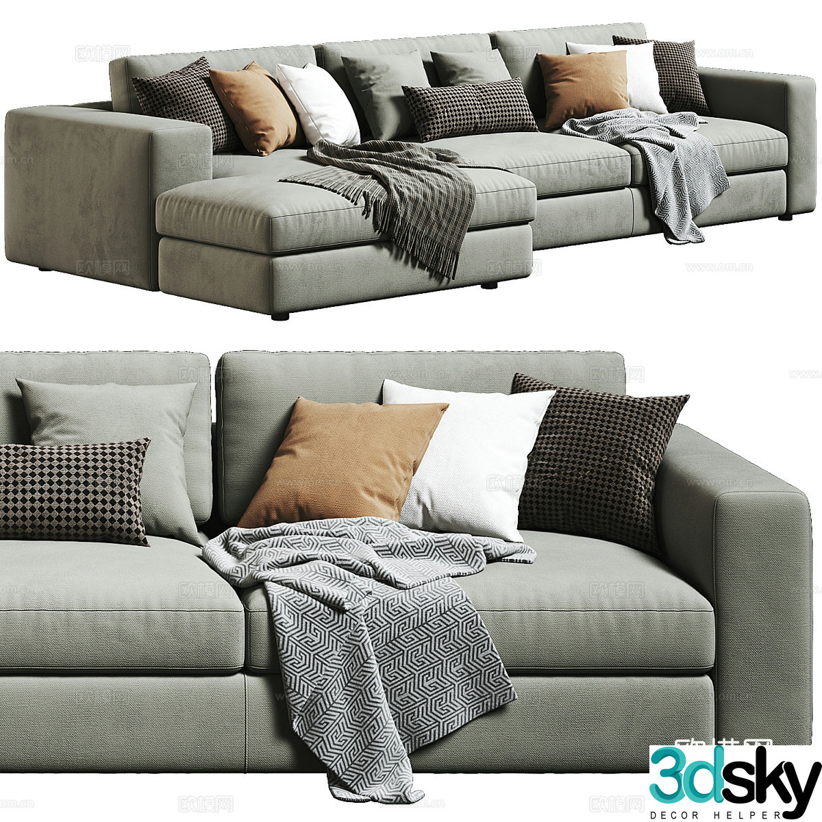 Modern Italian Ditre Urban Corner Sofa 3D Model