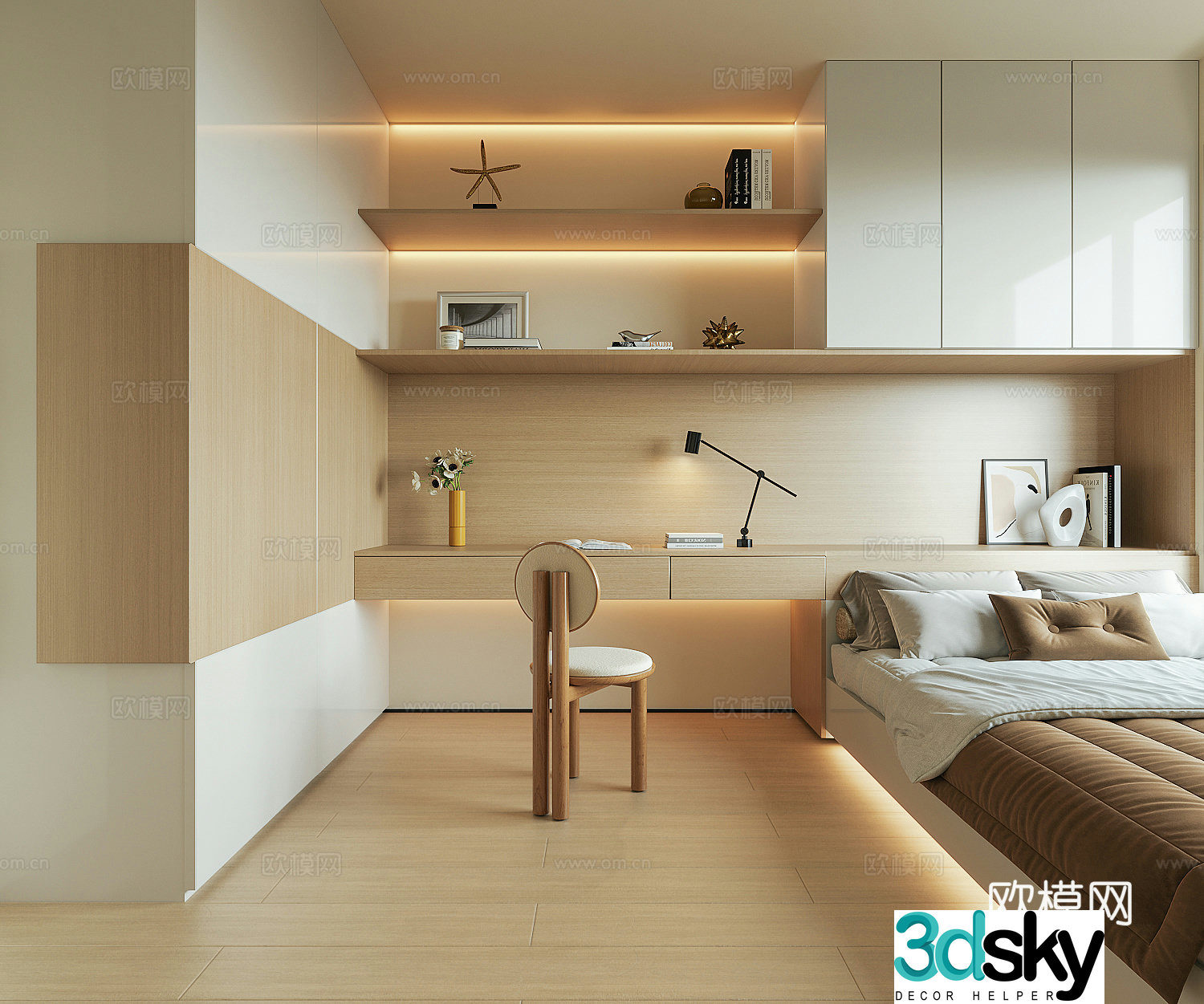 Modern tatami bedroom 3d model