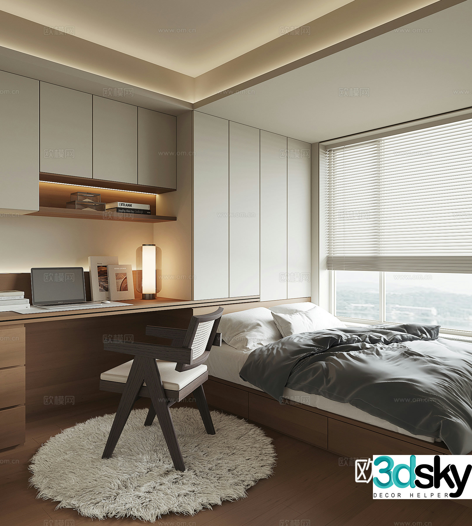 Modern tatami bedroom 3d model