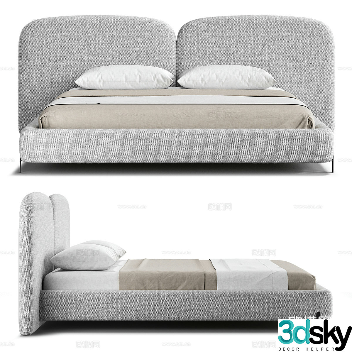 Double bed 3d model