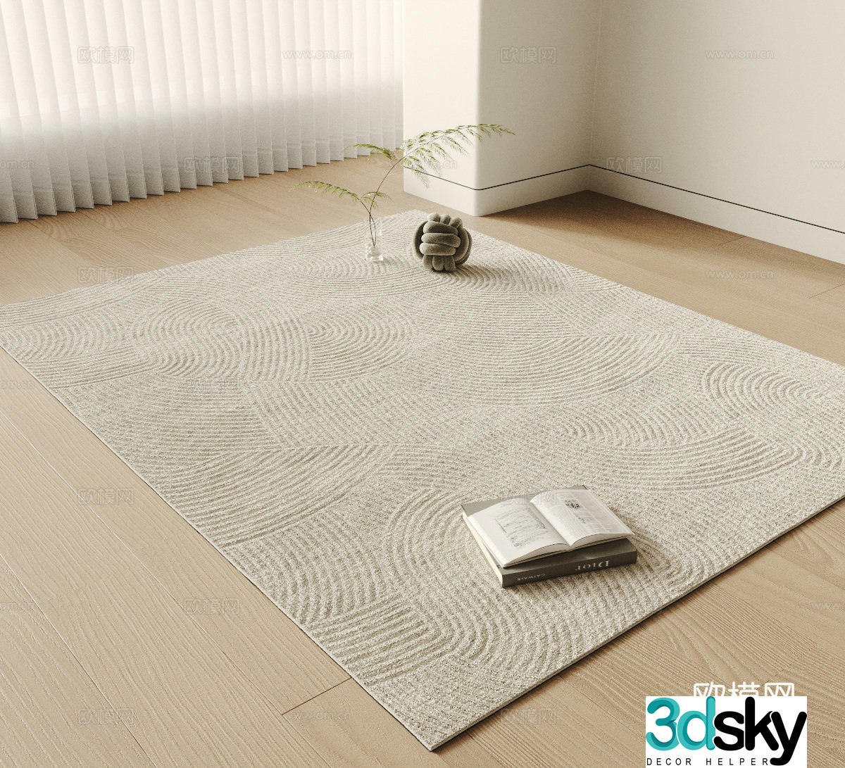 Modern carpet Geometric carpet Striped carpet Wool carpet Office carpet Bedroom carpet 3d model