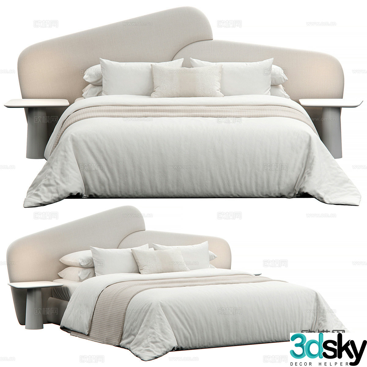 Double bed 3d model