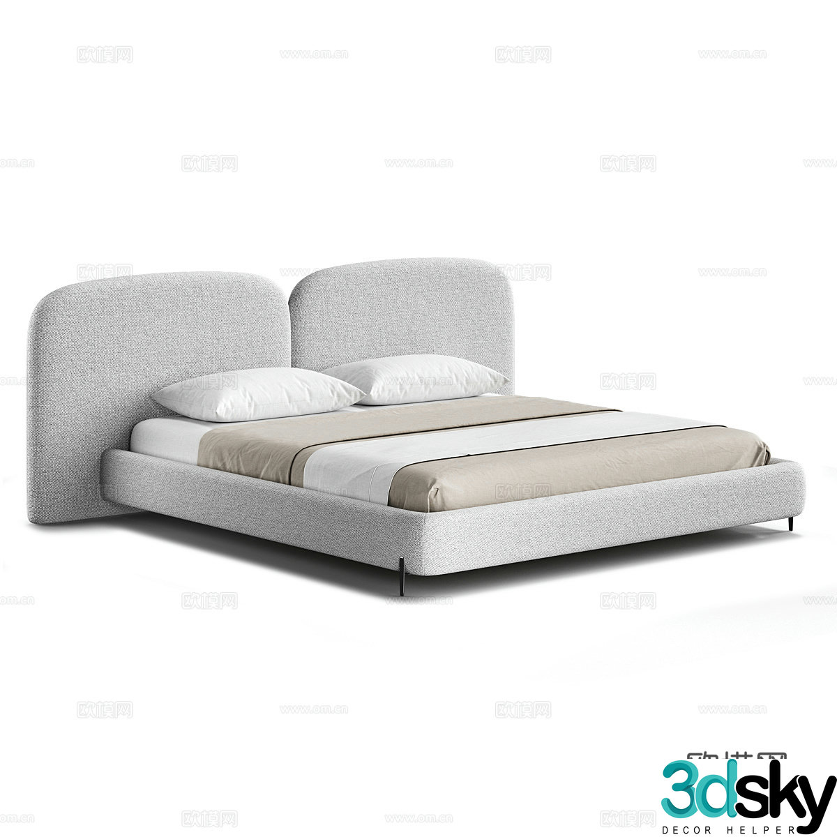 Double bed 3d model