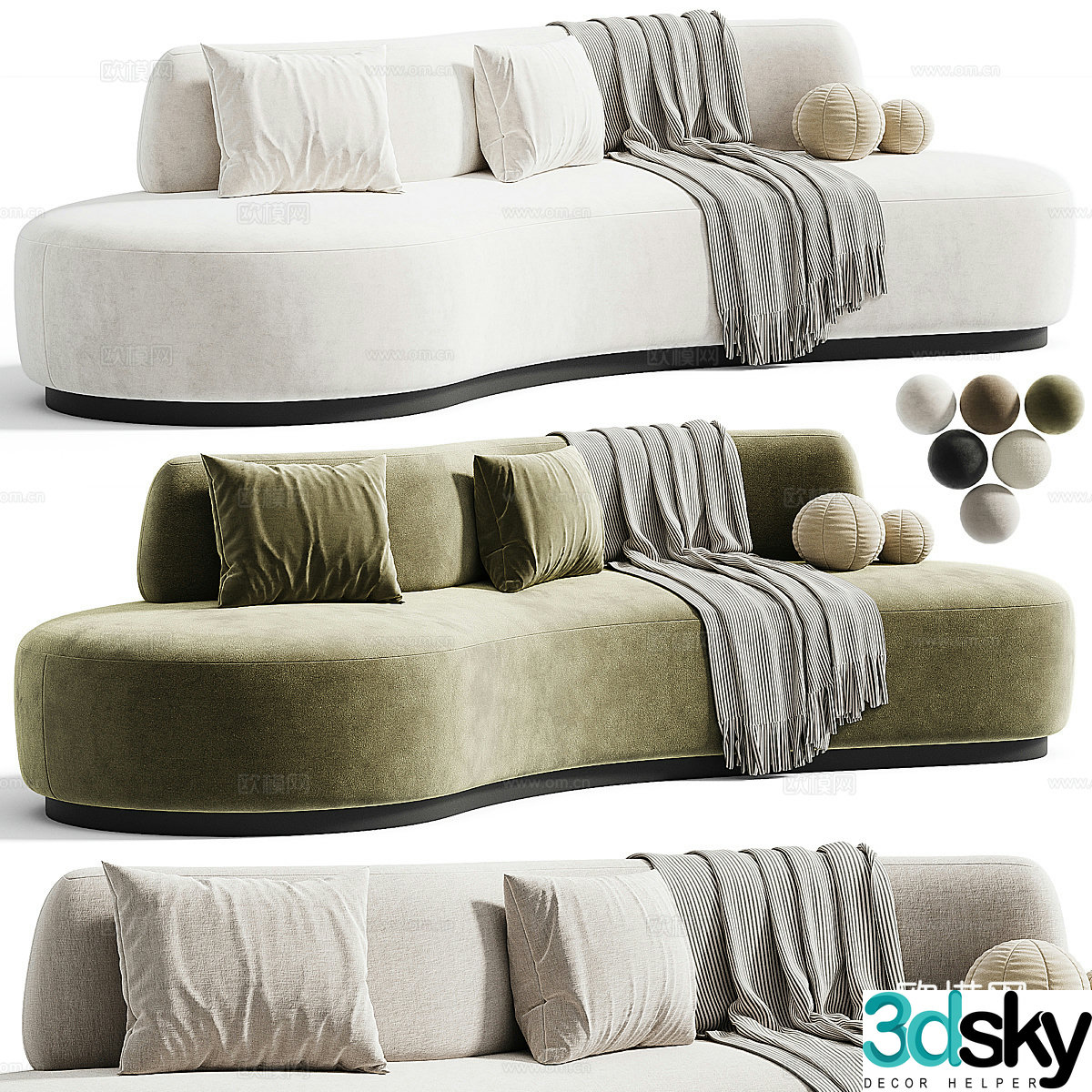 Modern Italian Palma casual sofa 3d model