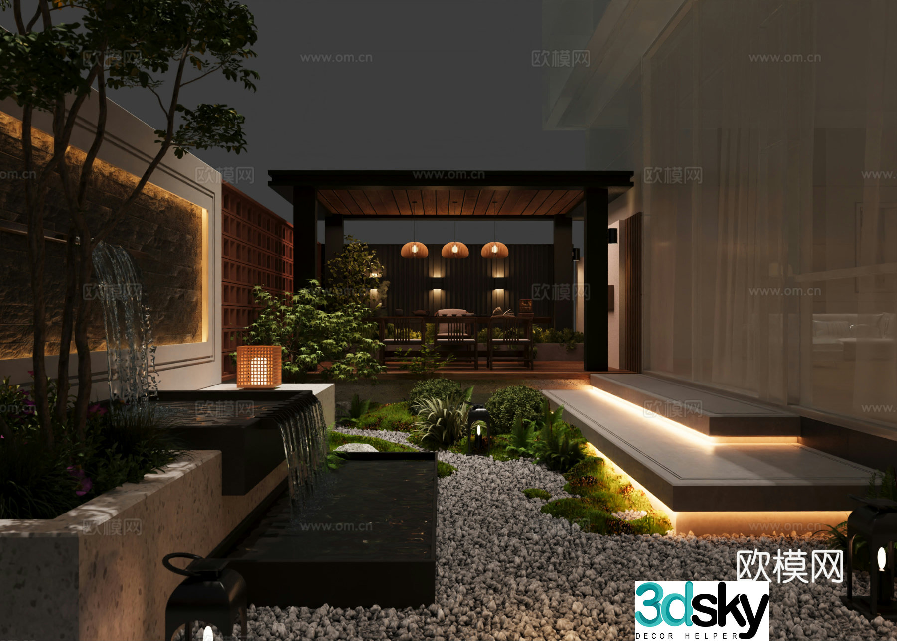 Villa courtyard 3d model