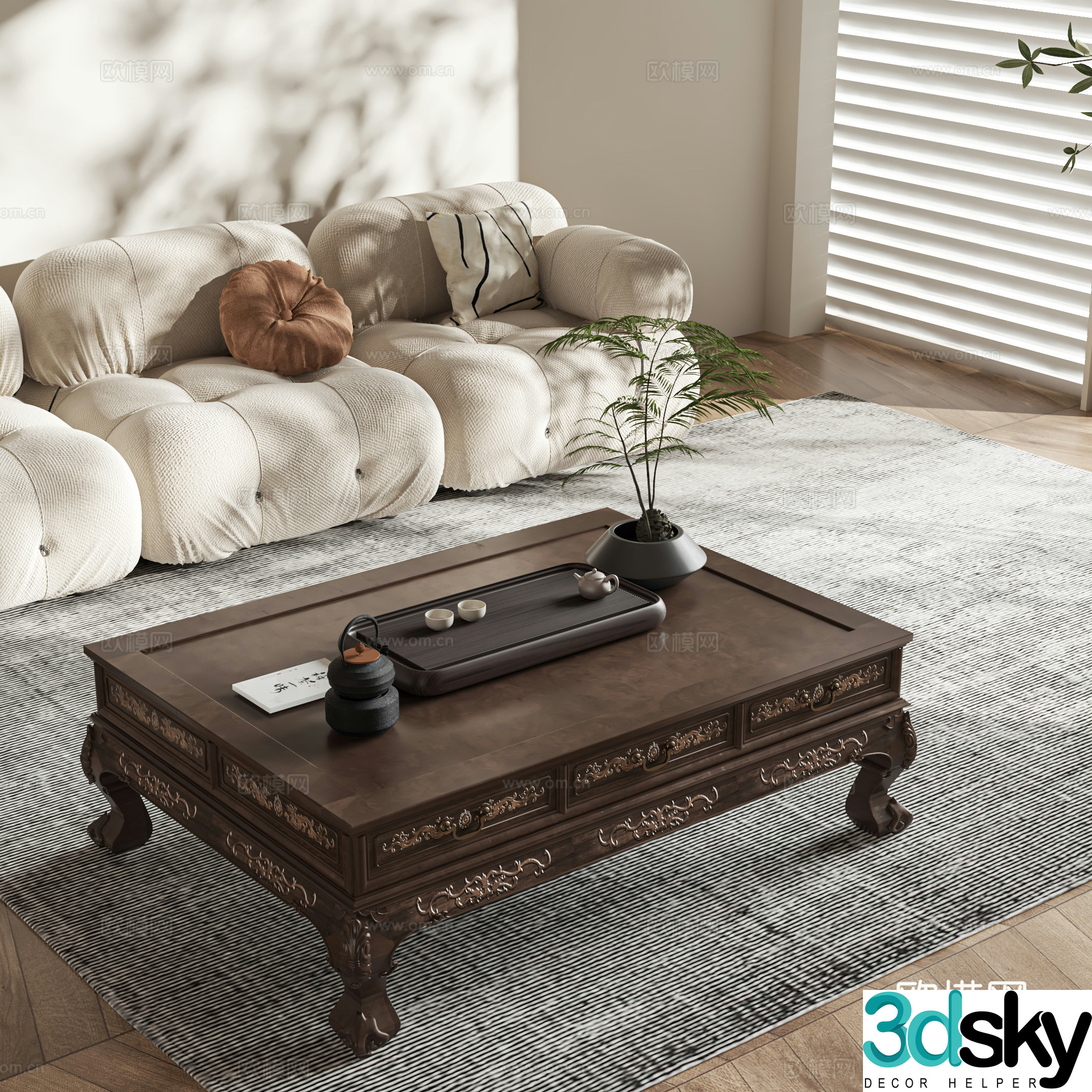 New Chinese style coffee table 3D model
