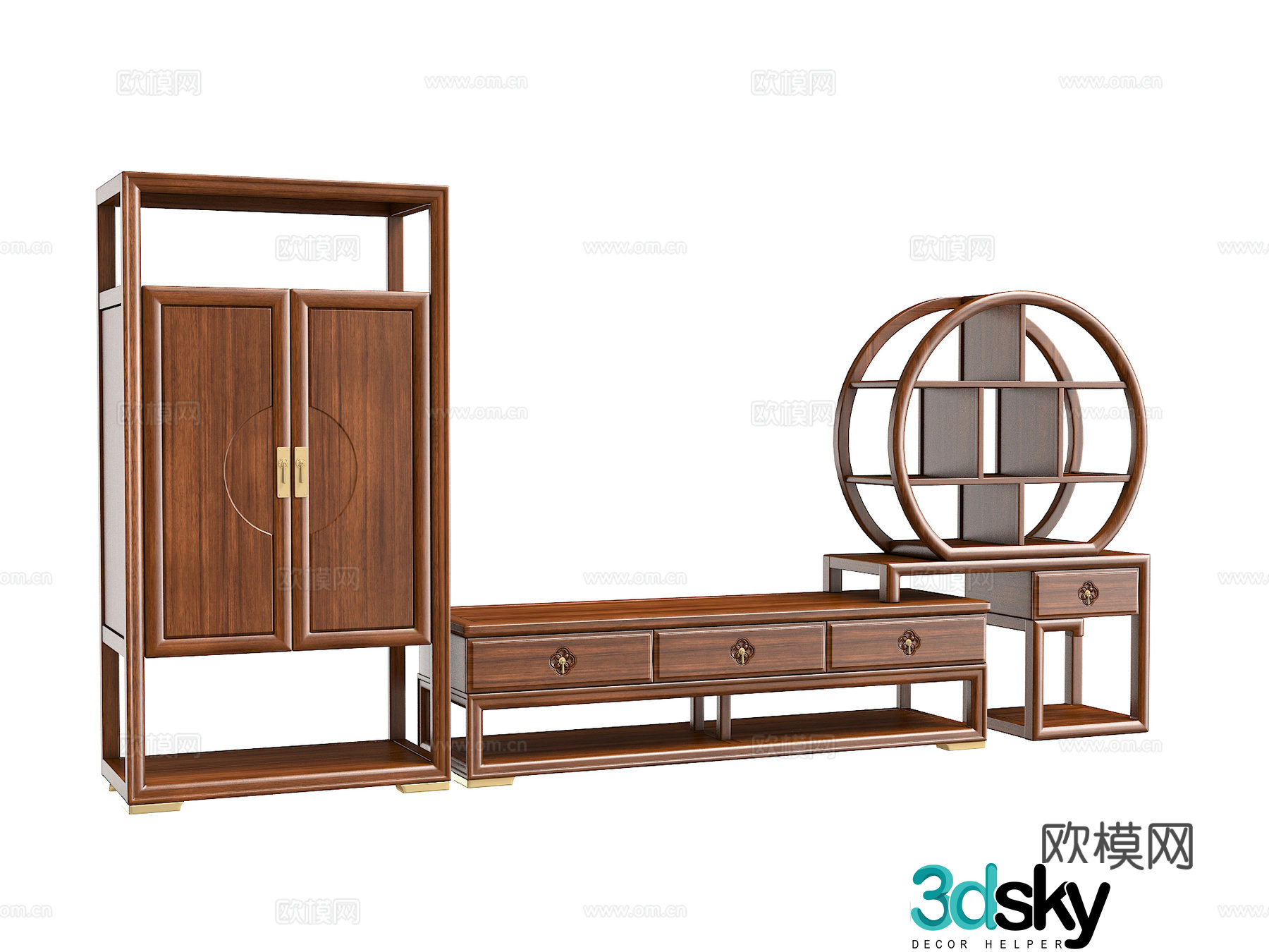 New Chinese TV cabinet combination 3D model
