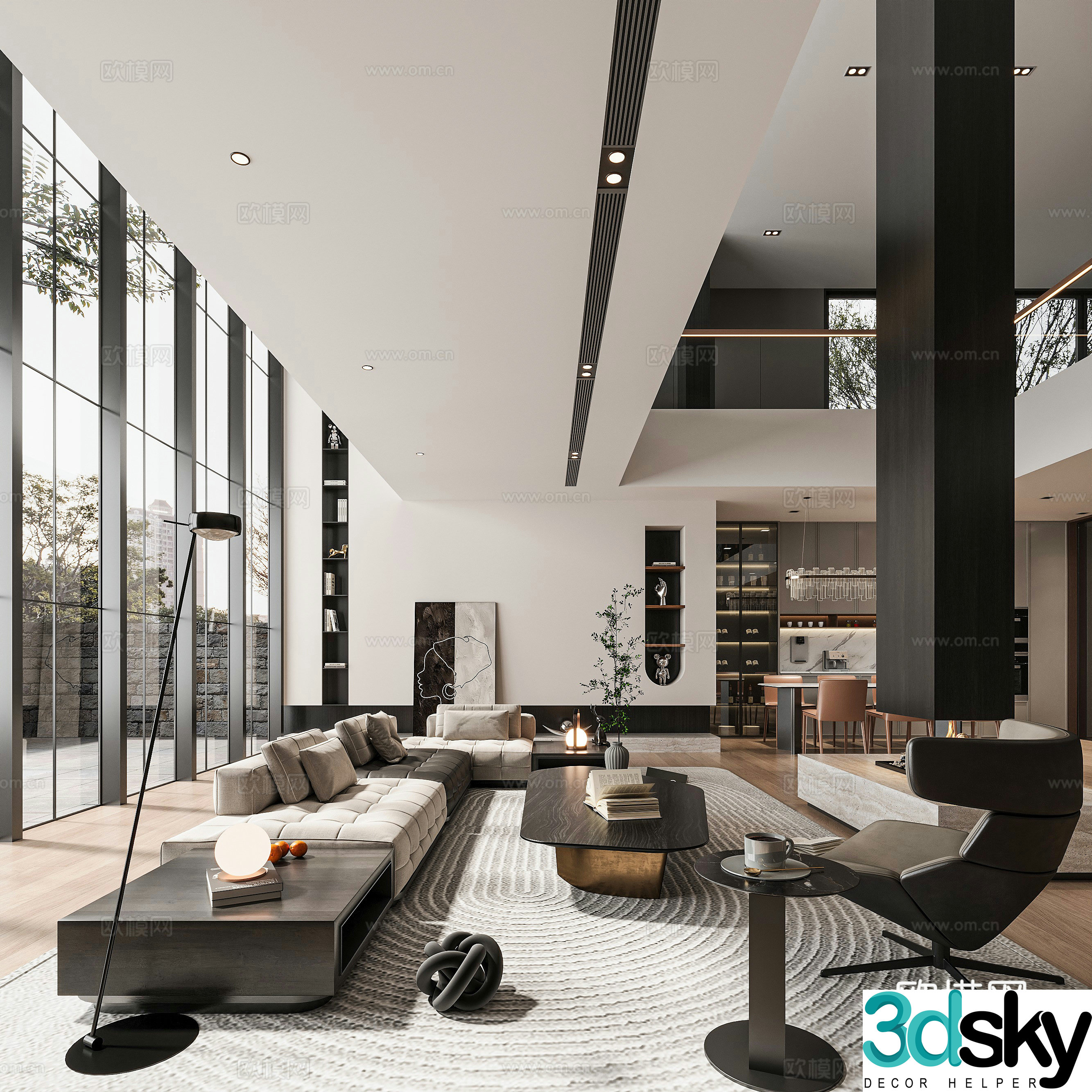 Modern living room 3d model