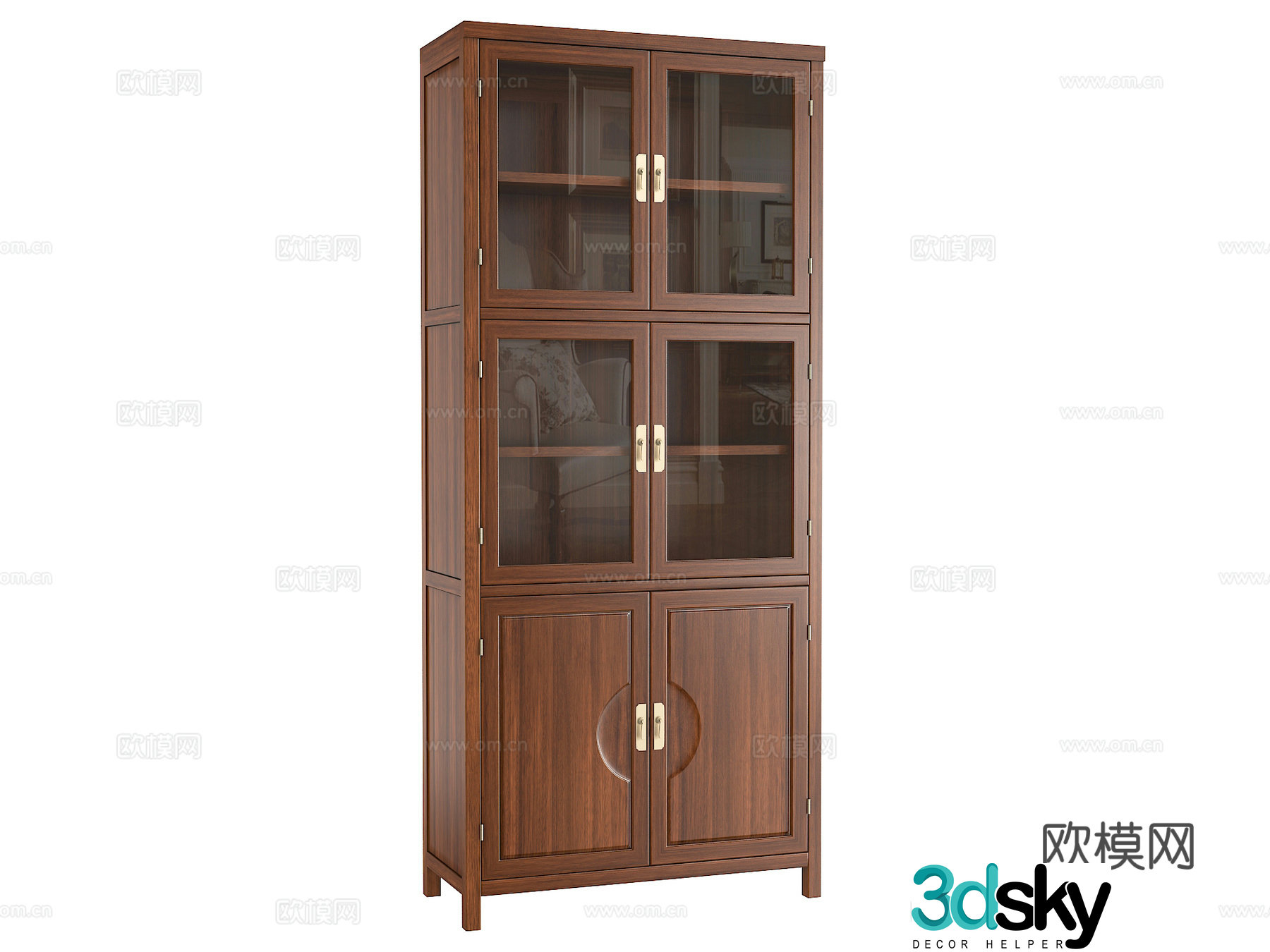 New Chinese bookcase 3D model