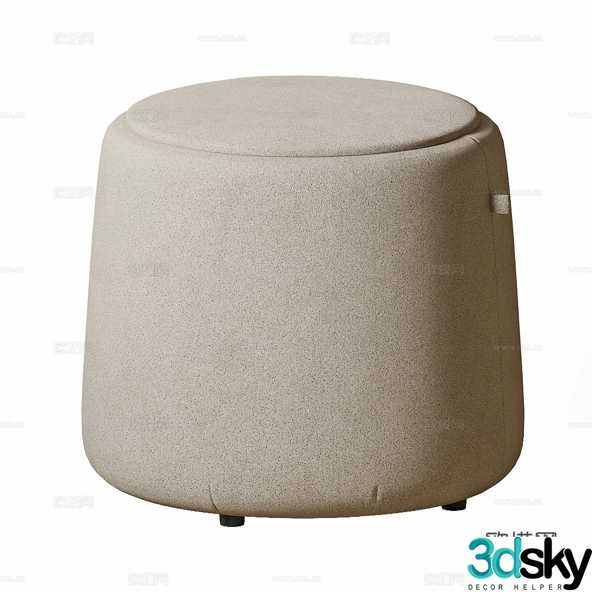 Modern cream style IKEA JARRESTAD fabric stool 3D model
