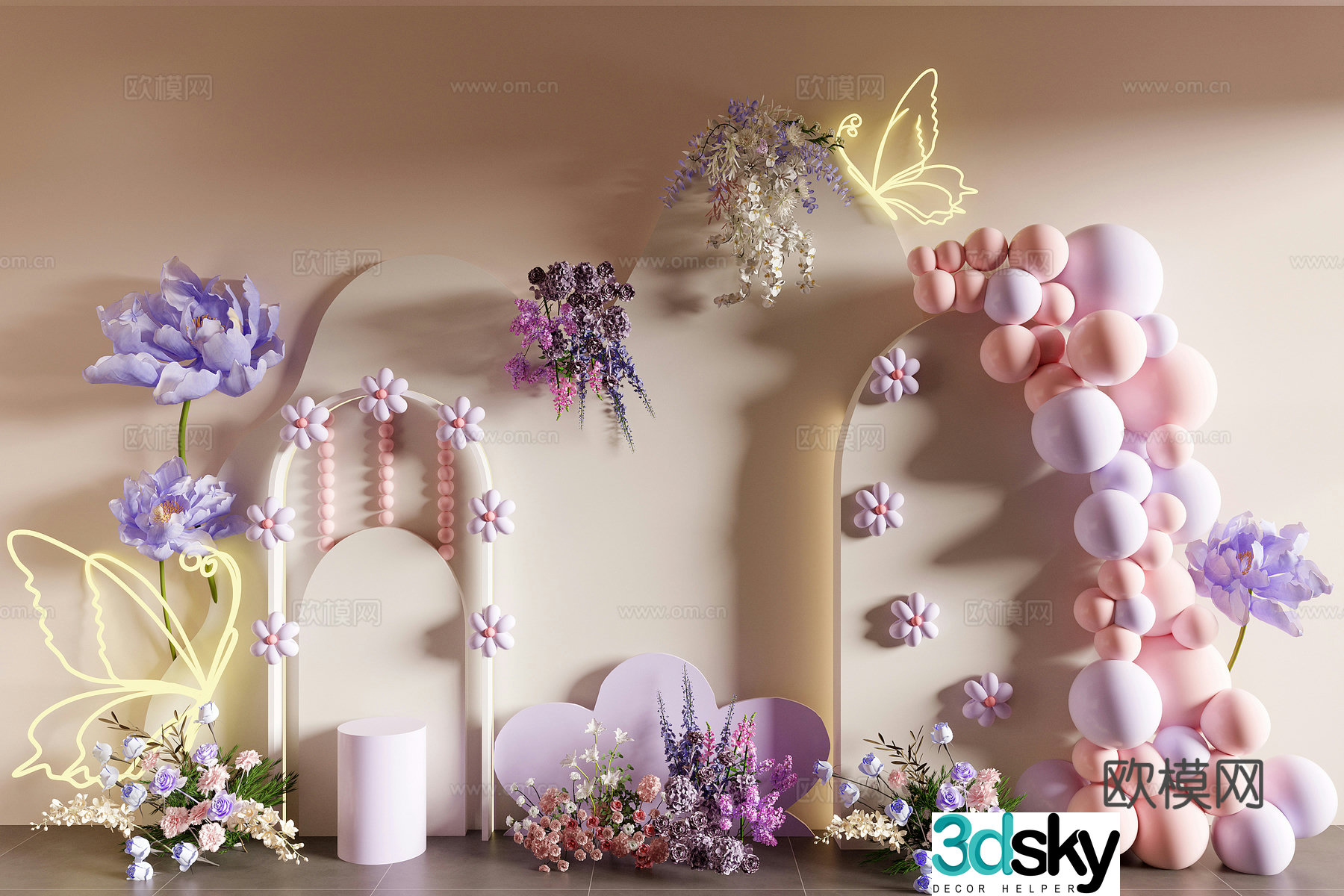 Balloon flower art 3d model