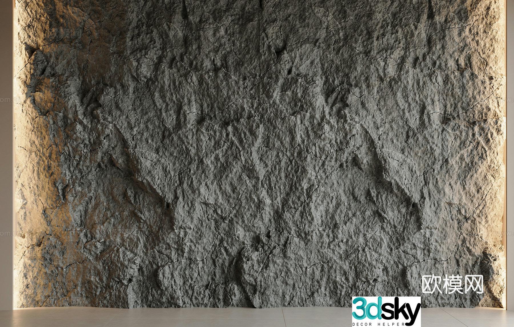 Modern wool stone wall wool stone background wall stone wall cultural stone stone background wall wool stone 3d model